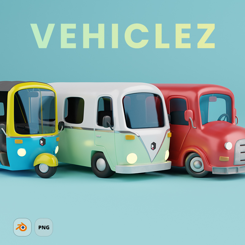 Cartoon 3D vehicles
