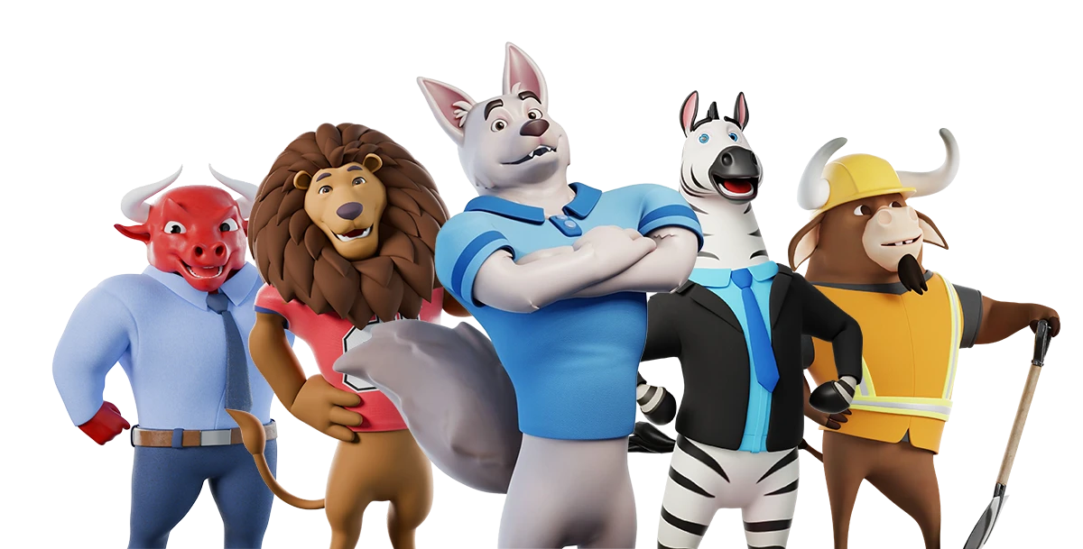 All 3d cartoon mascots illustration