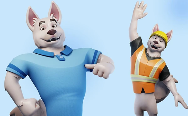 3D Wolf mascot showcase
