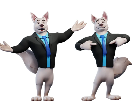 3D cartoon mascot in pose 13
