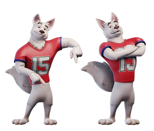 3D cartoon mascot in pose 3