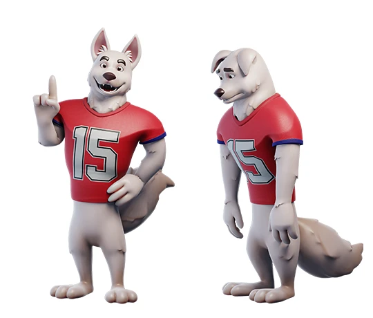 3D cartoon mascot in pose 4