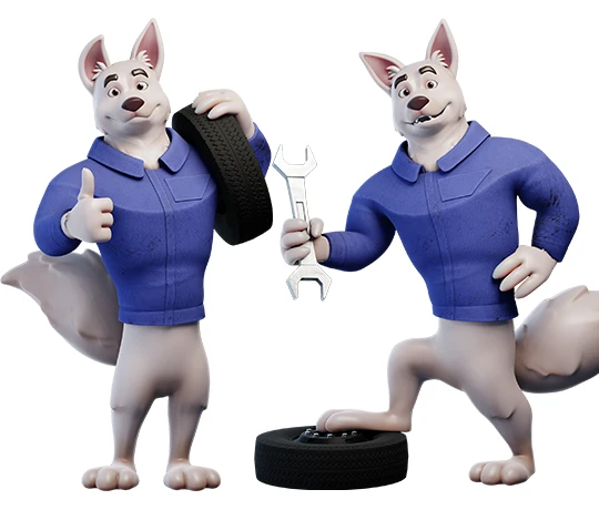 3D cartoon mascot in pose 6