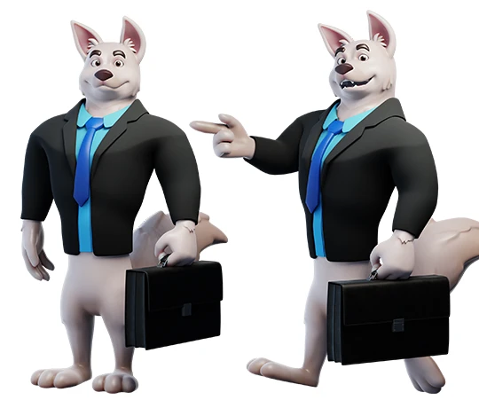 3D cartoon mascot in pose 8