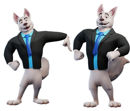3D cartoon mascot in pose 9