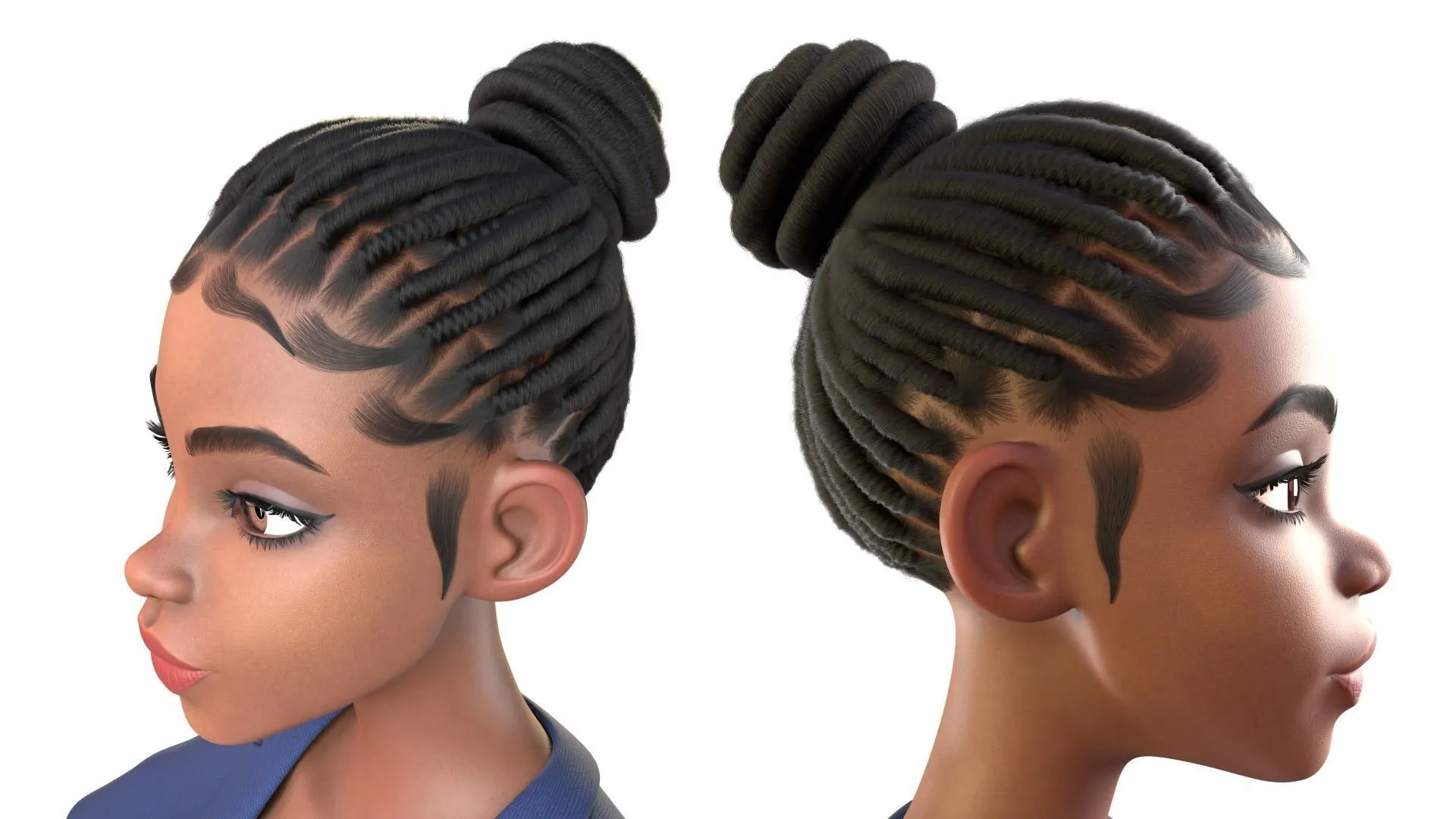Business Female Black Woman 3D character model showcase
