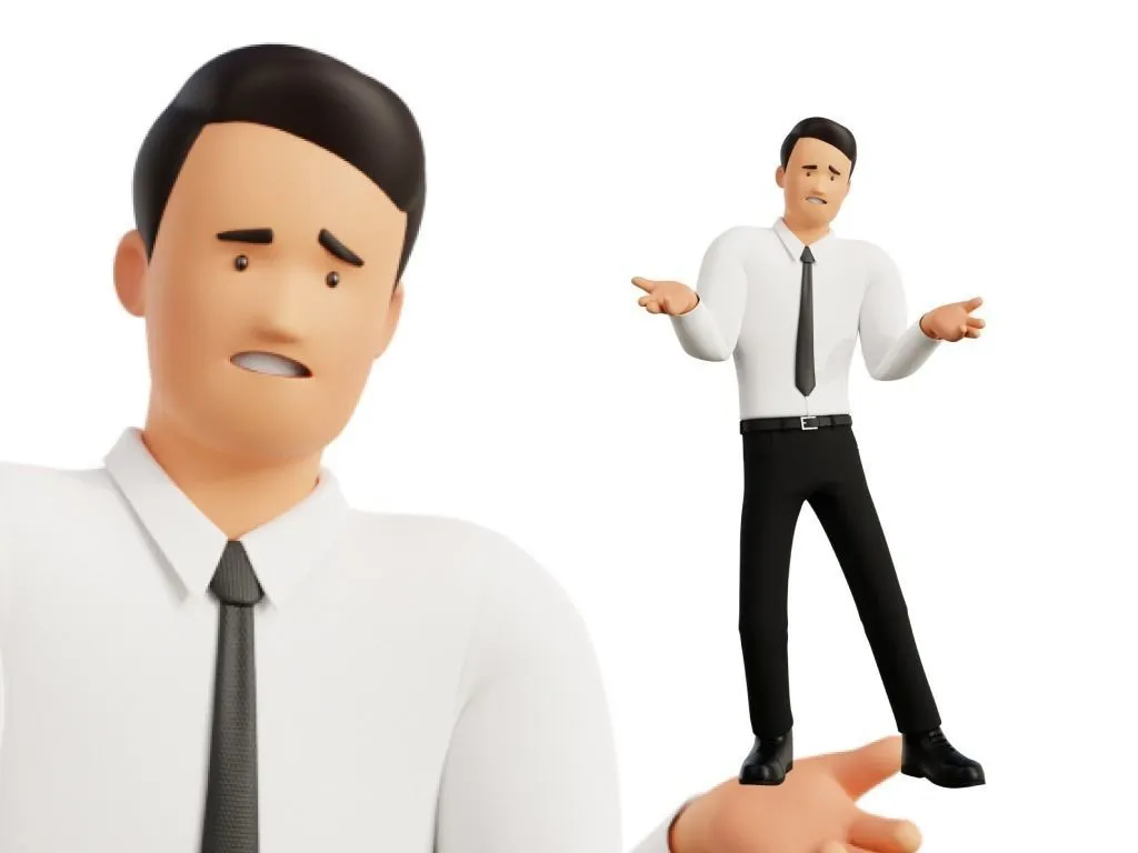 Business Office Man Character 3D character model close-up view