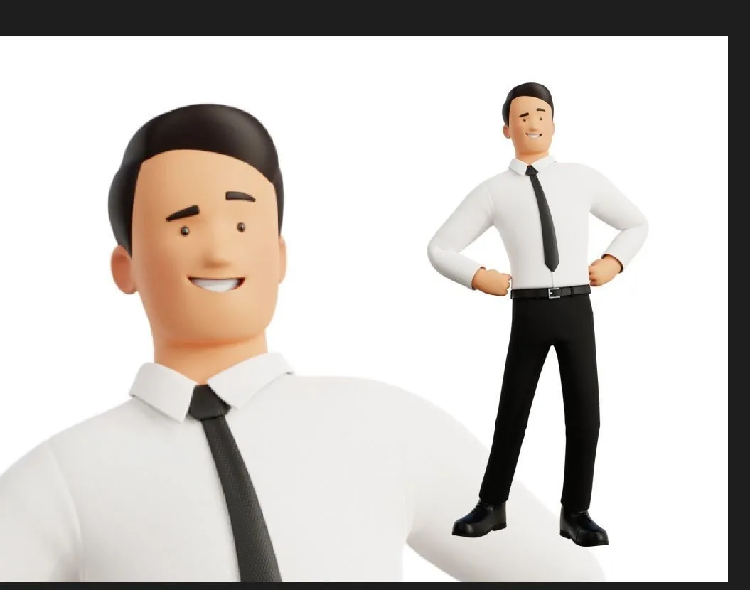 Business Office Man Character 3D character model professional render