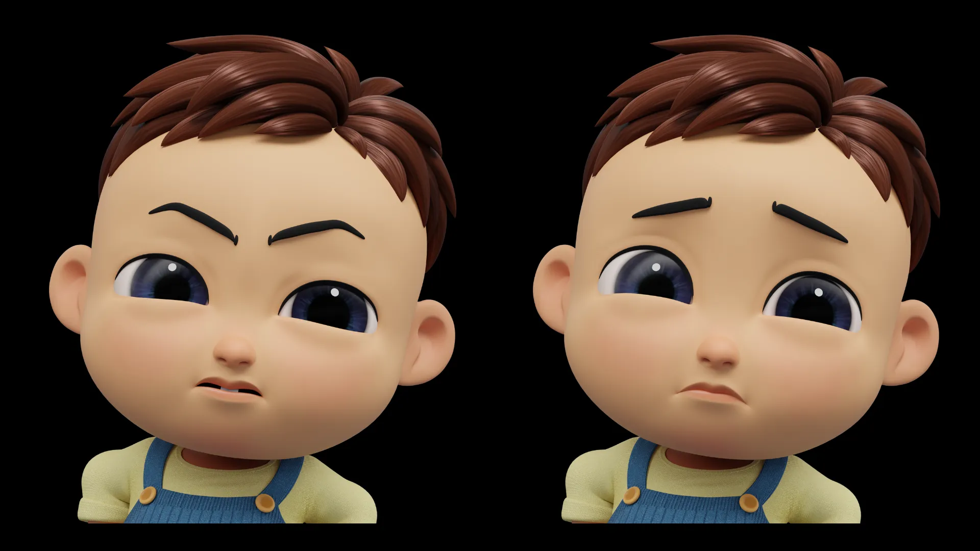 Cartoon baby boy 3D character showcase 5