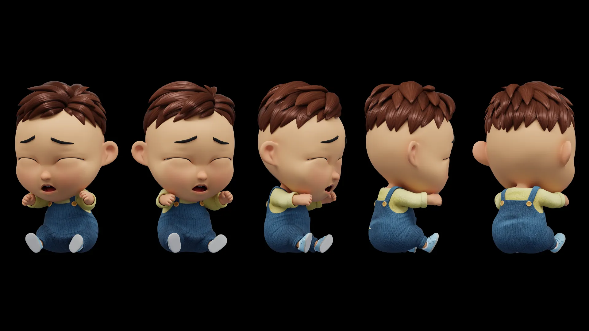 Cartoon baby boy 3D character animation preview