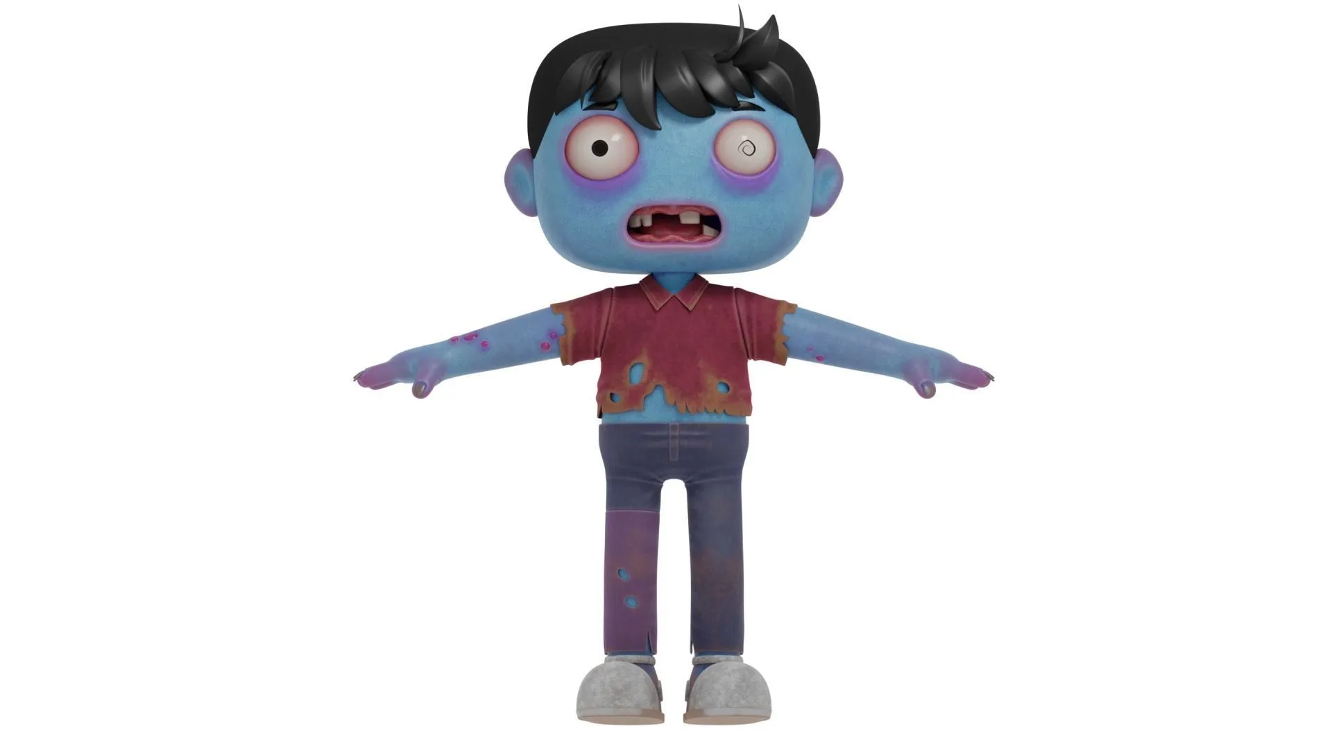 Cartoon Male Zombie 3D model showcase