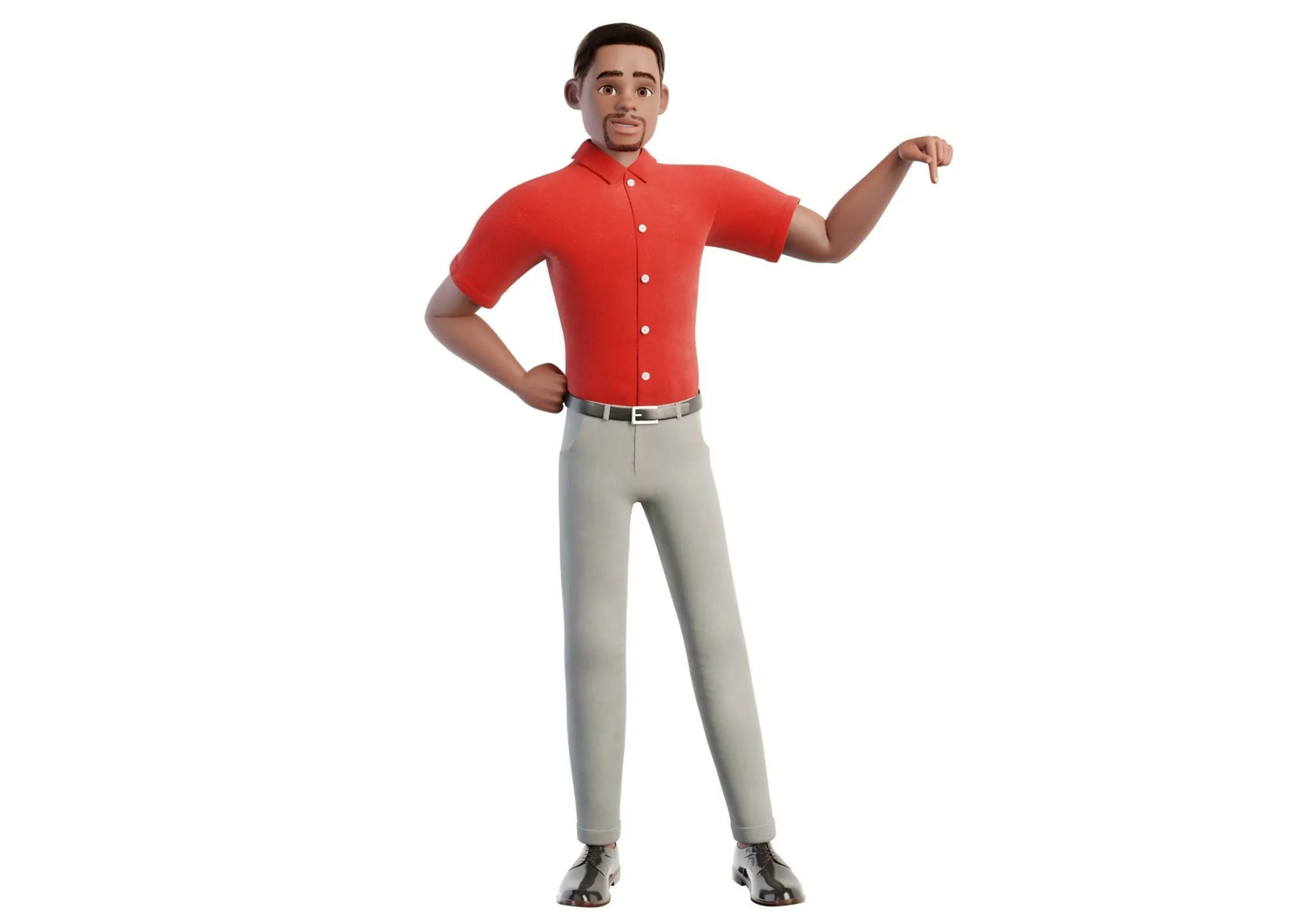 Cartoon Man Black 3D character showcase 9
