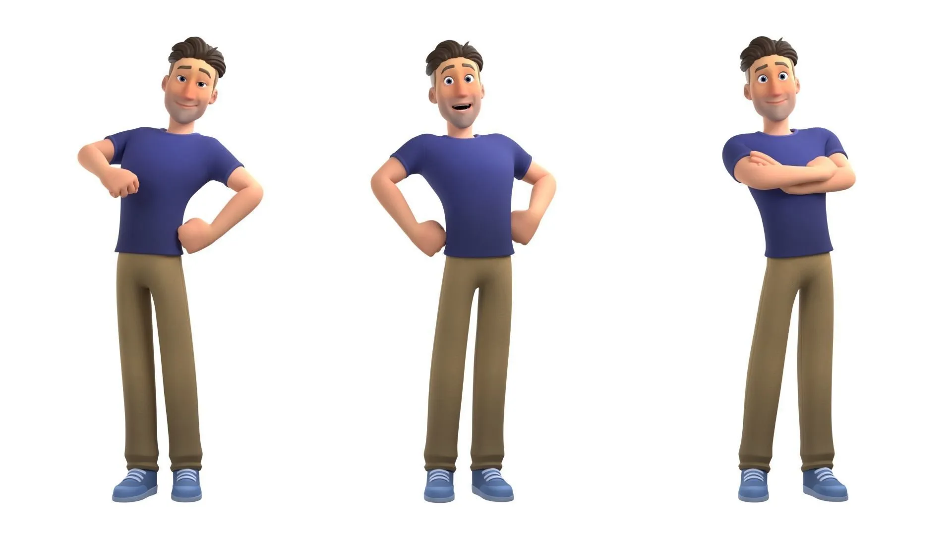 Cartoon Man Character render 4