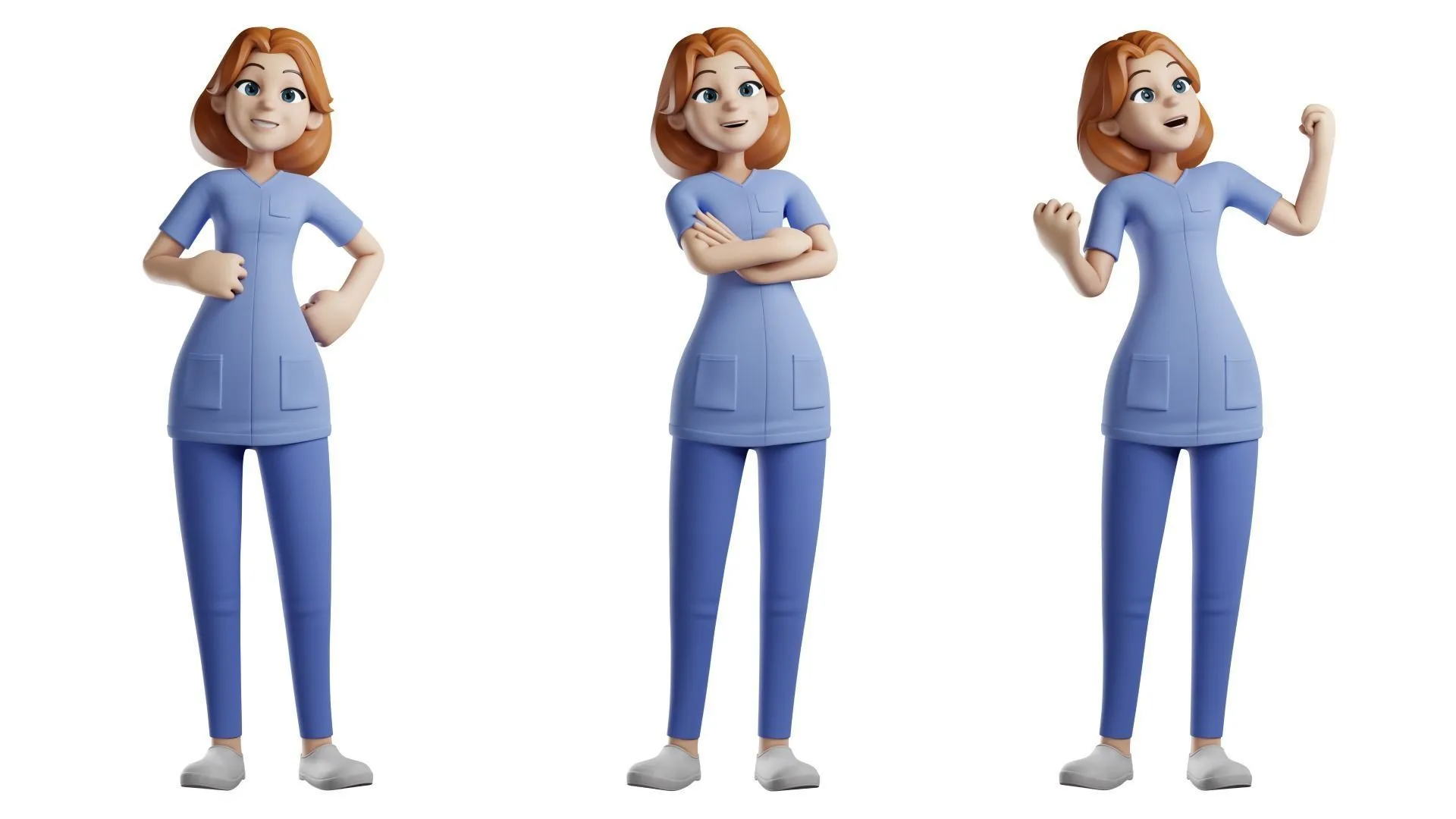 Cartoon Nurse Woman full body render