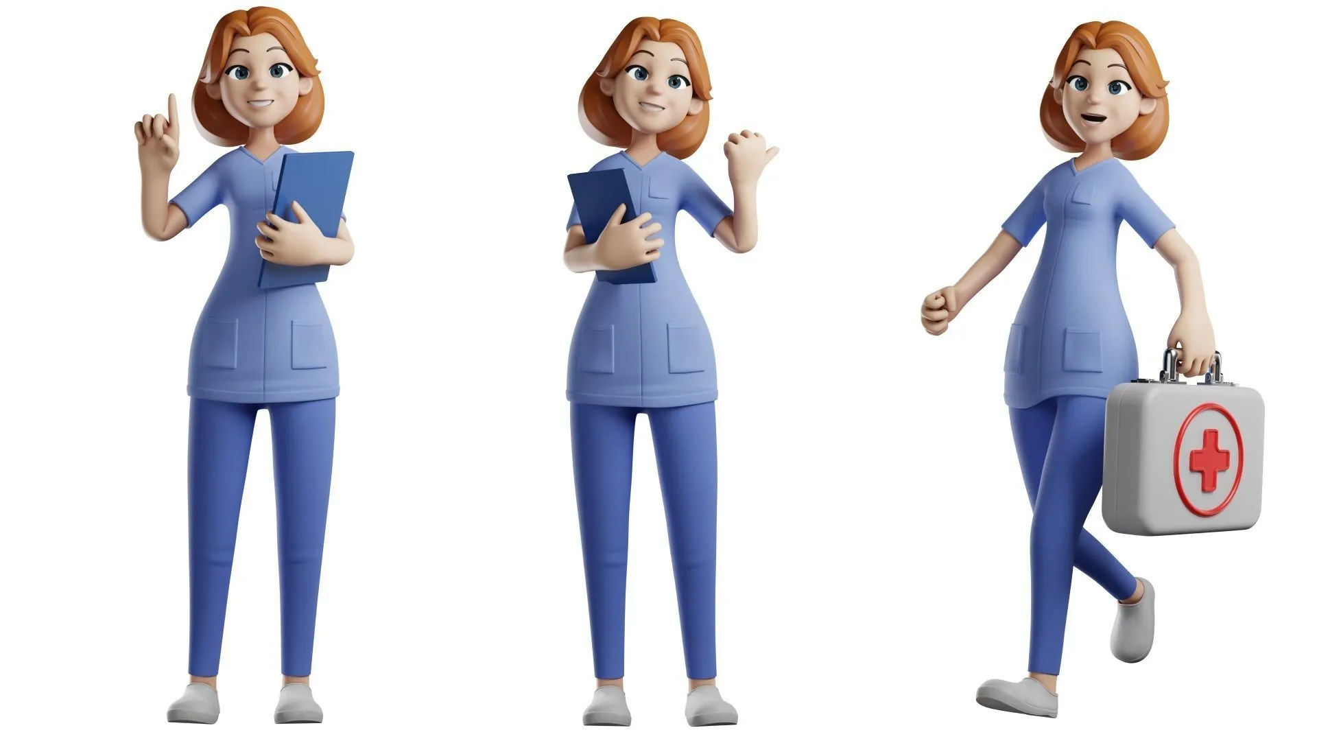 Cartoon Nurse Woman scene