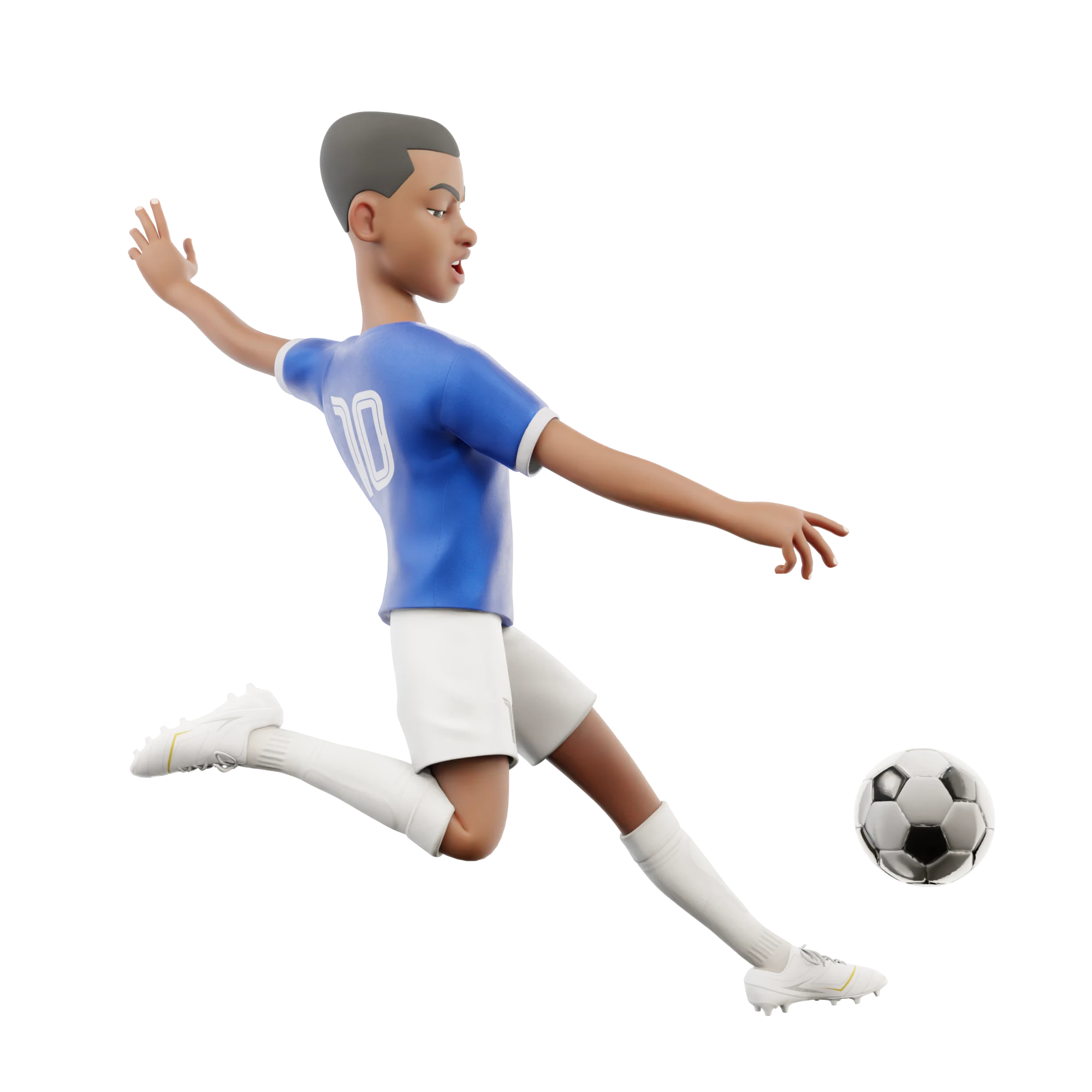 Cartoon Soccer Player 3D character model hero render