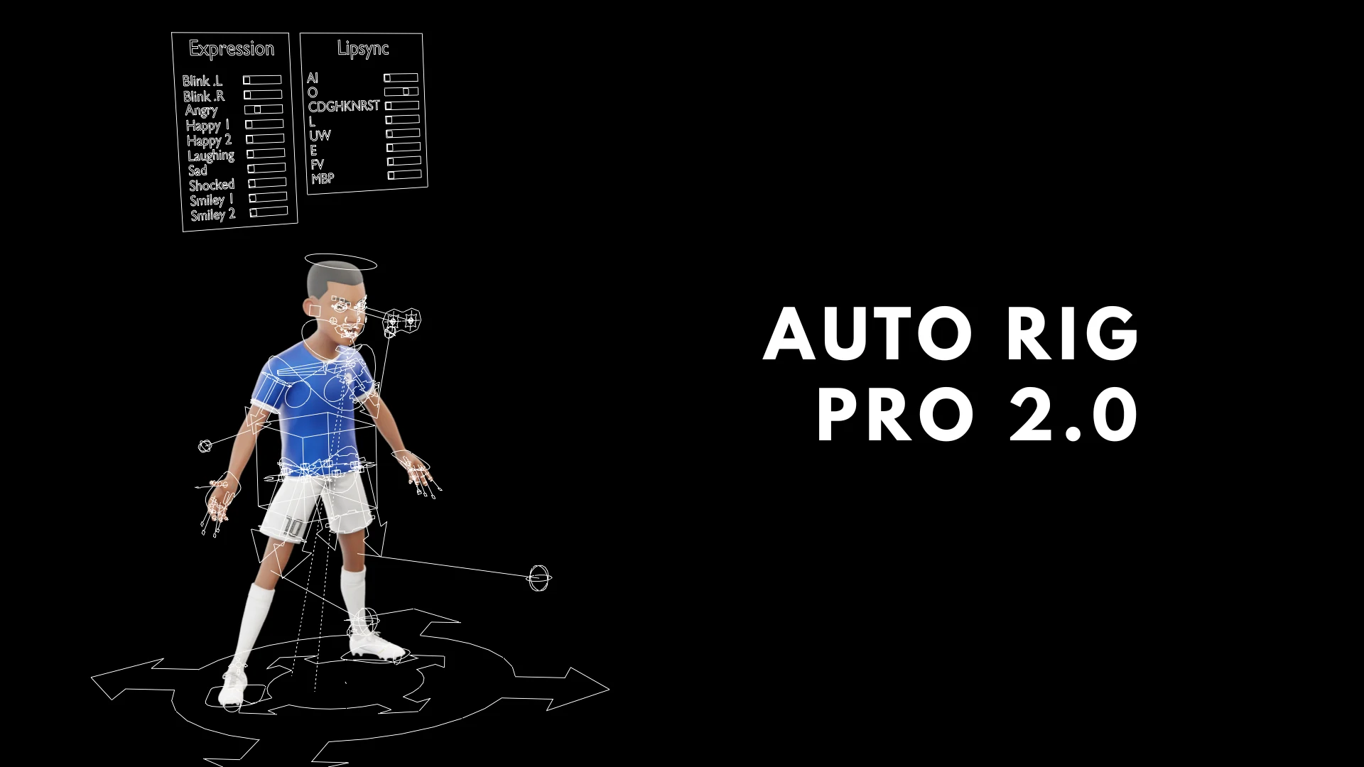 Cartoon Soccer Player Auto Rig Pro 2.0 setup