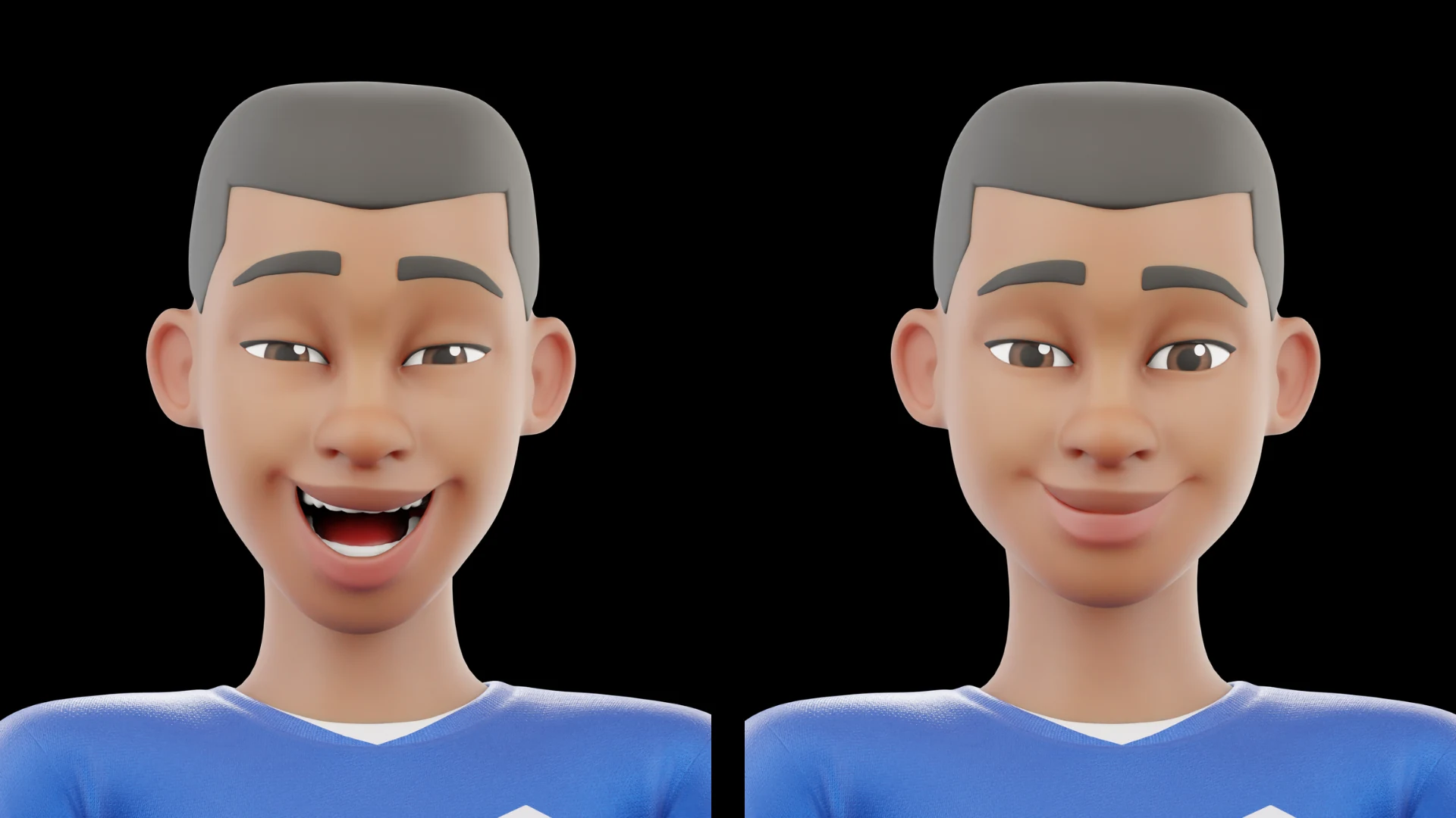Cartoon Soccer Player facial expressions variation 2