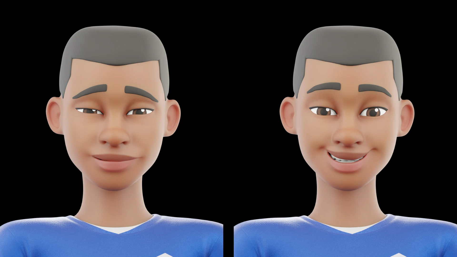 Cartoon Soccer Player facial expressions variation 4