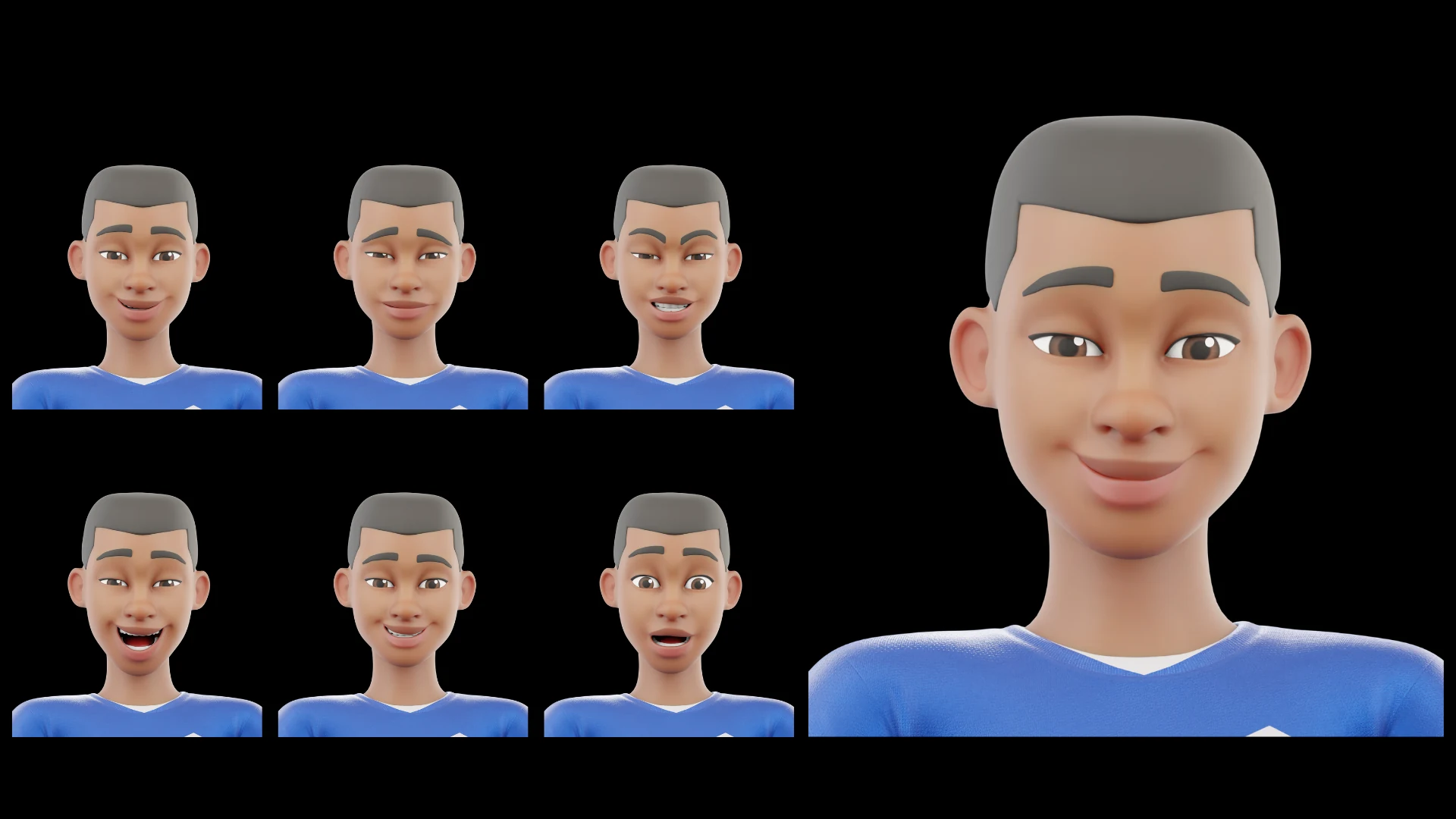 Cartoon Soccer Player facial expressions preview