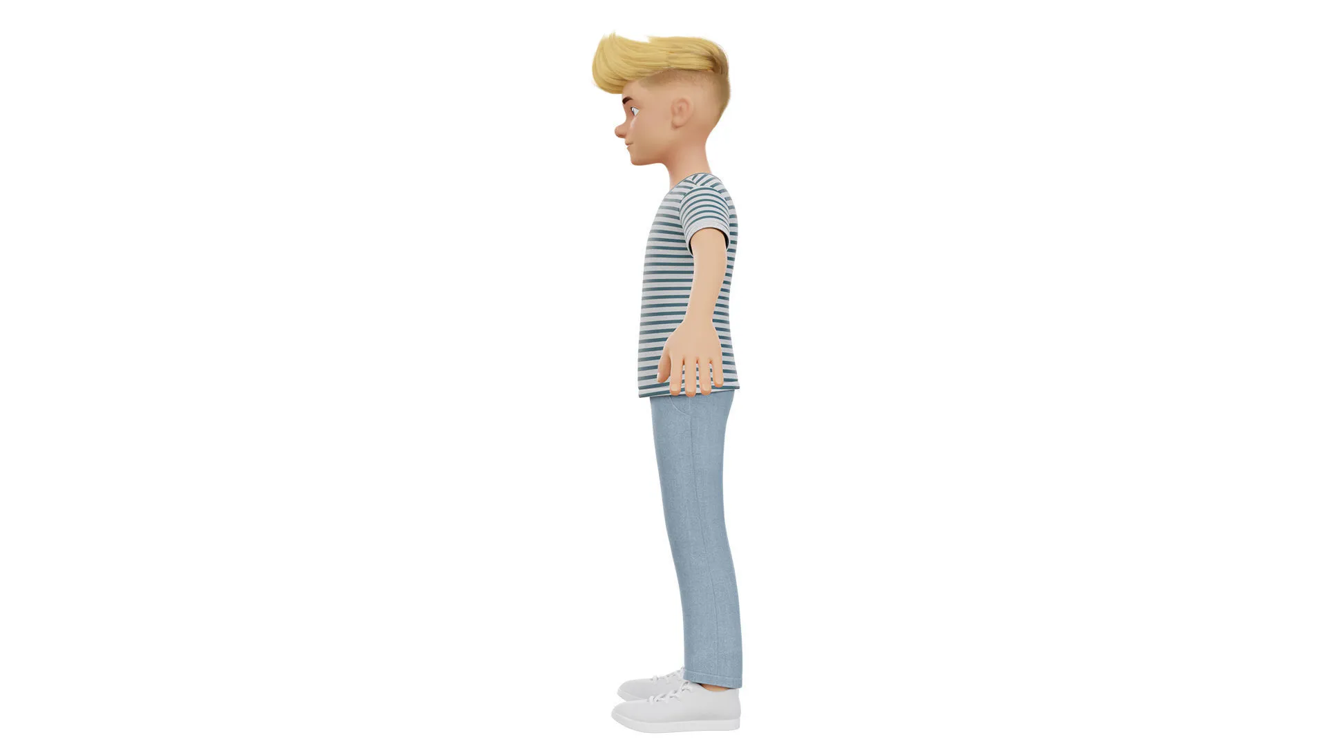 Cartoon White Teen Boy render 9