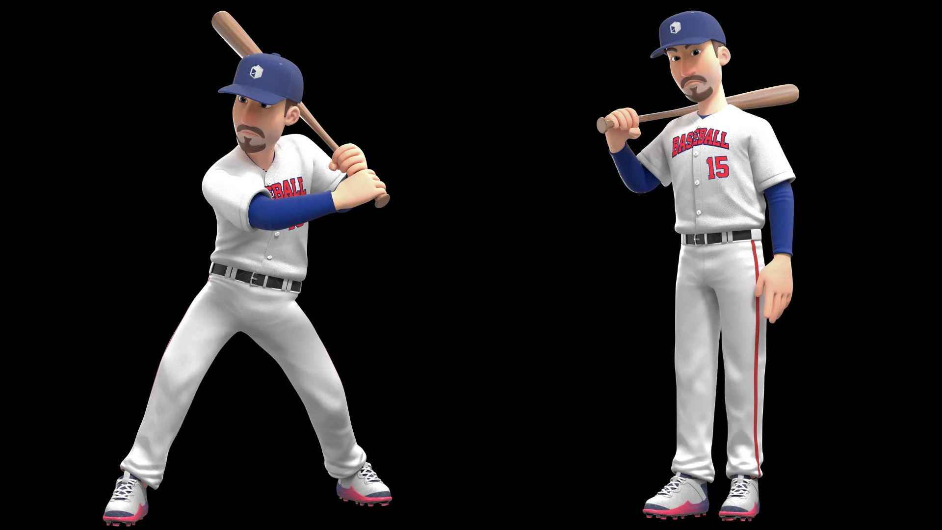 Primer plano del jugador de béisbol caricatura 1
