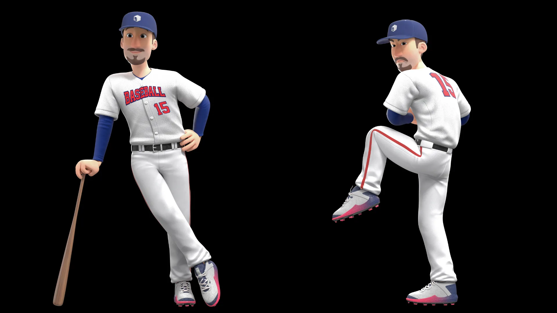 Primer plano del jugador de béisbol caricatura 2
