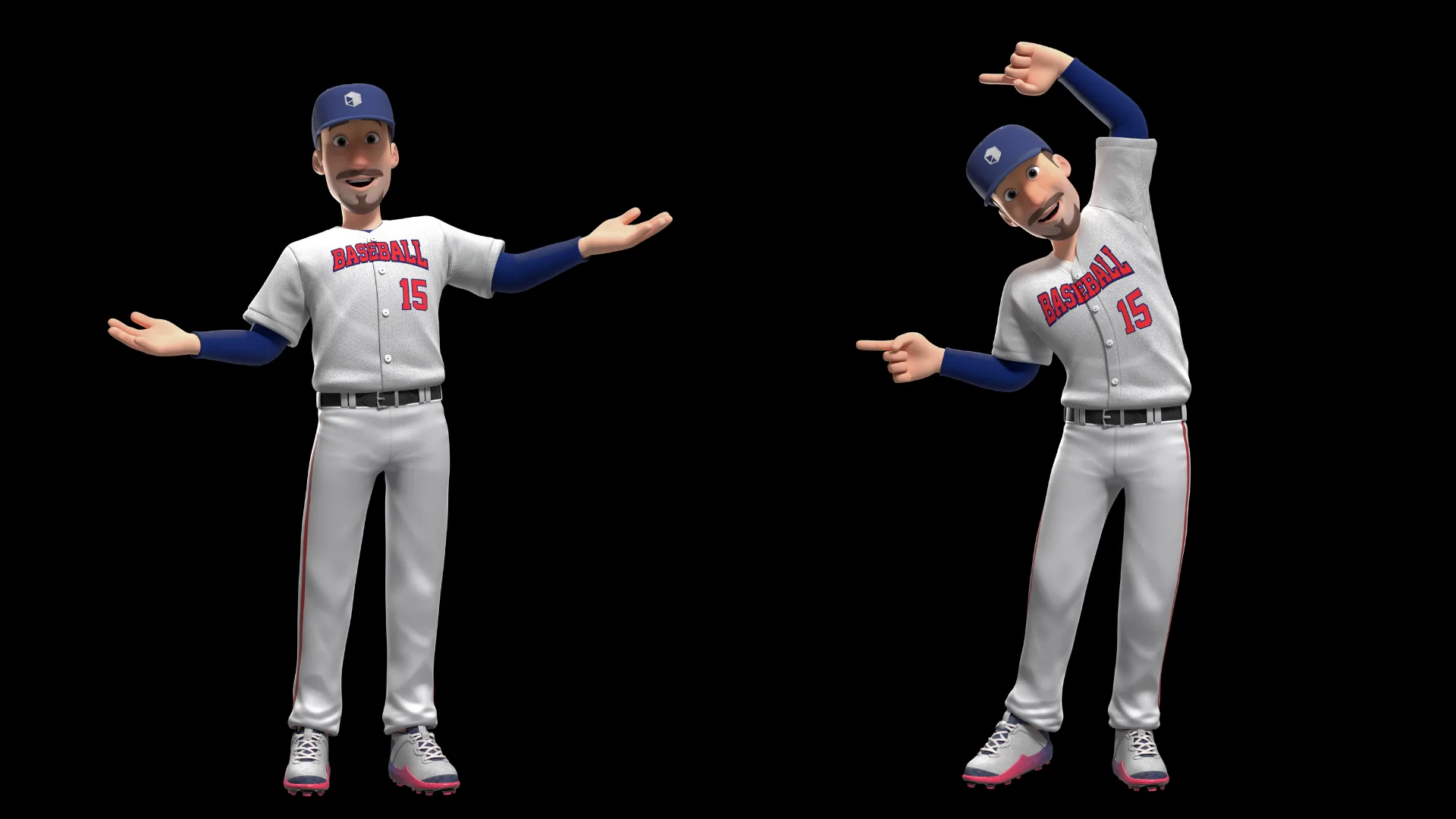 Primer plano del jugador de béisbol caricatura 3