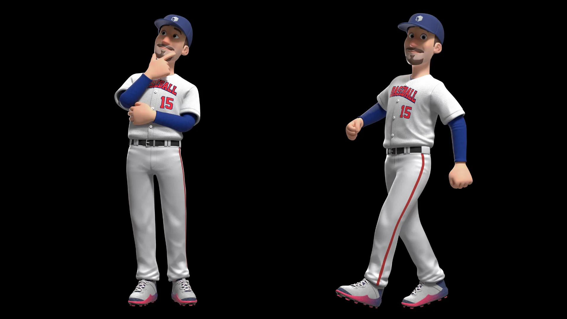 Primer plano del jugador de béisbol caricatura 4