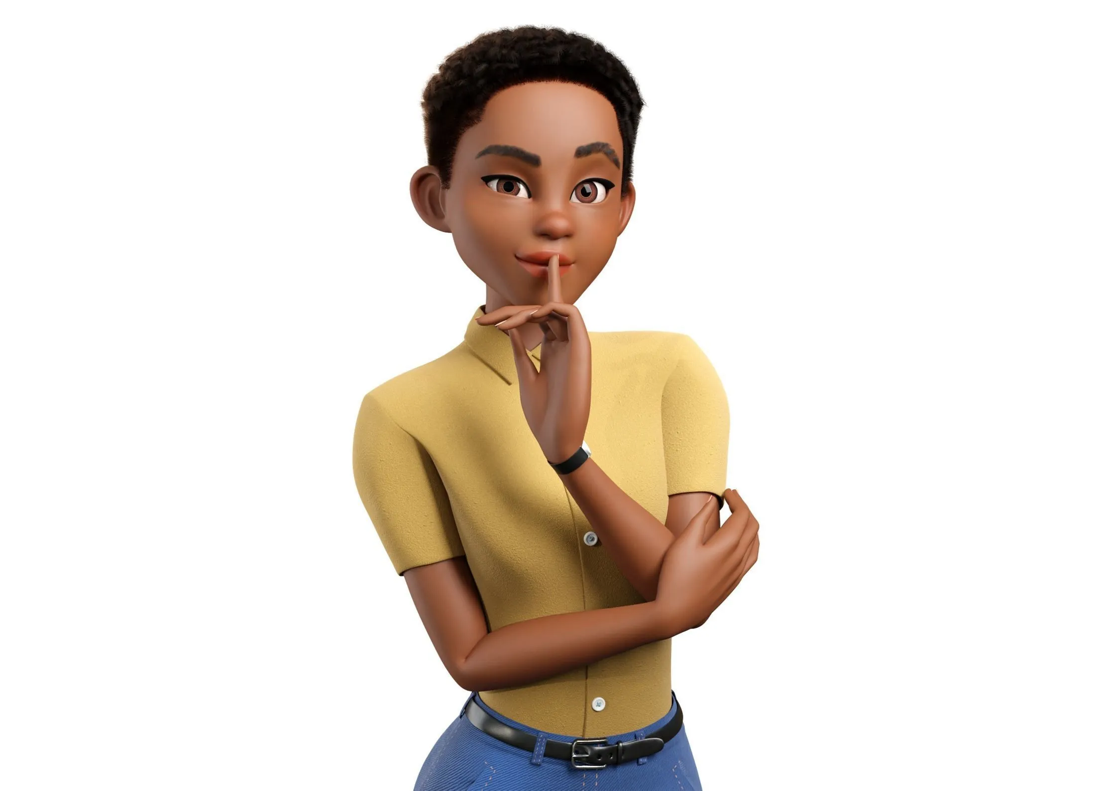 Cartoon Black Female Character 3D animation showcase