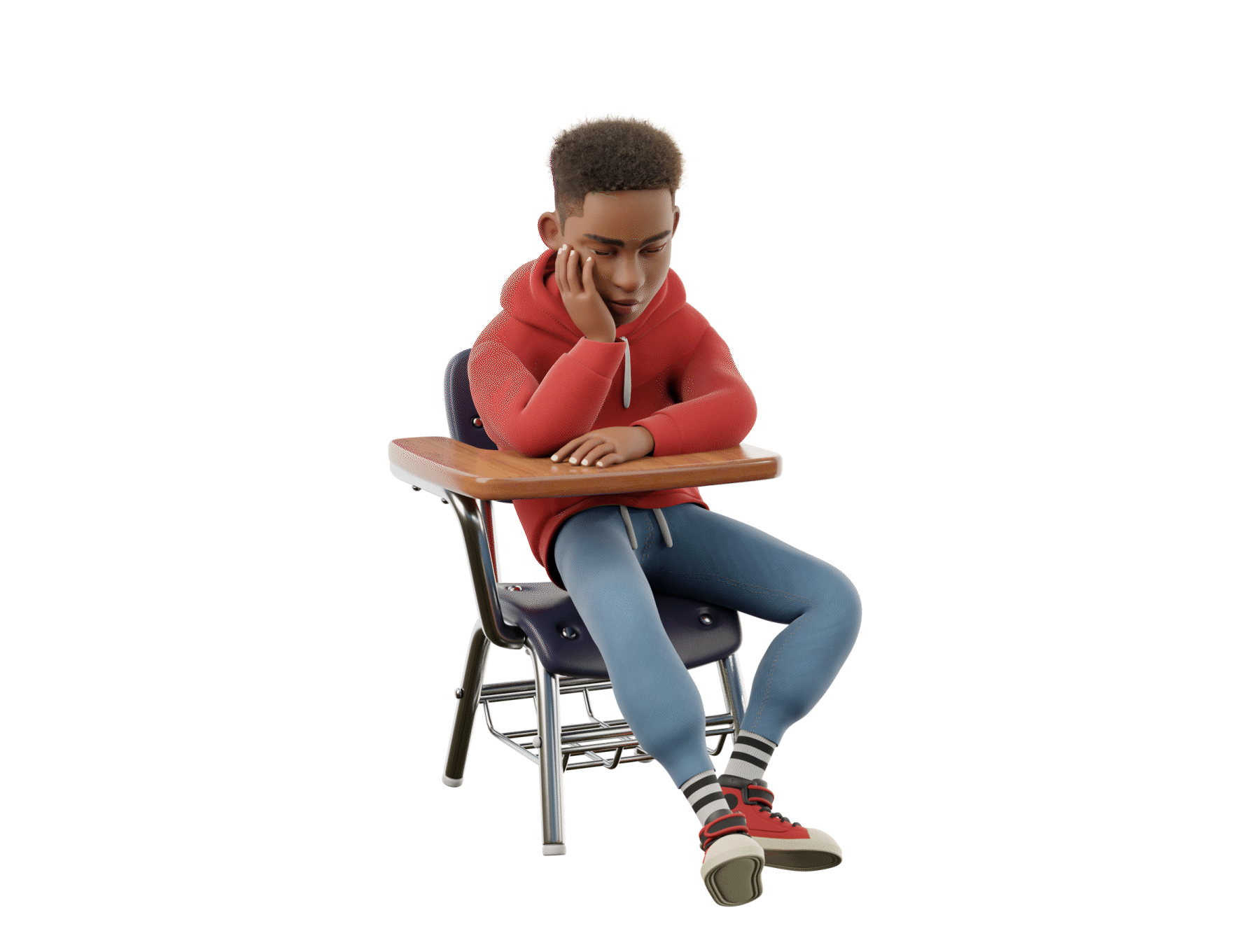 black man teen character 3D character animation preview