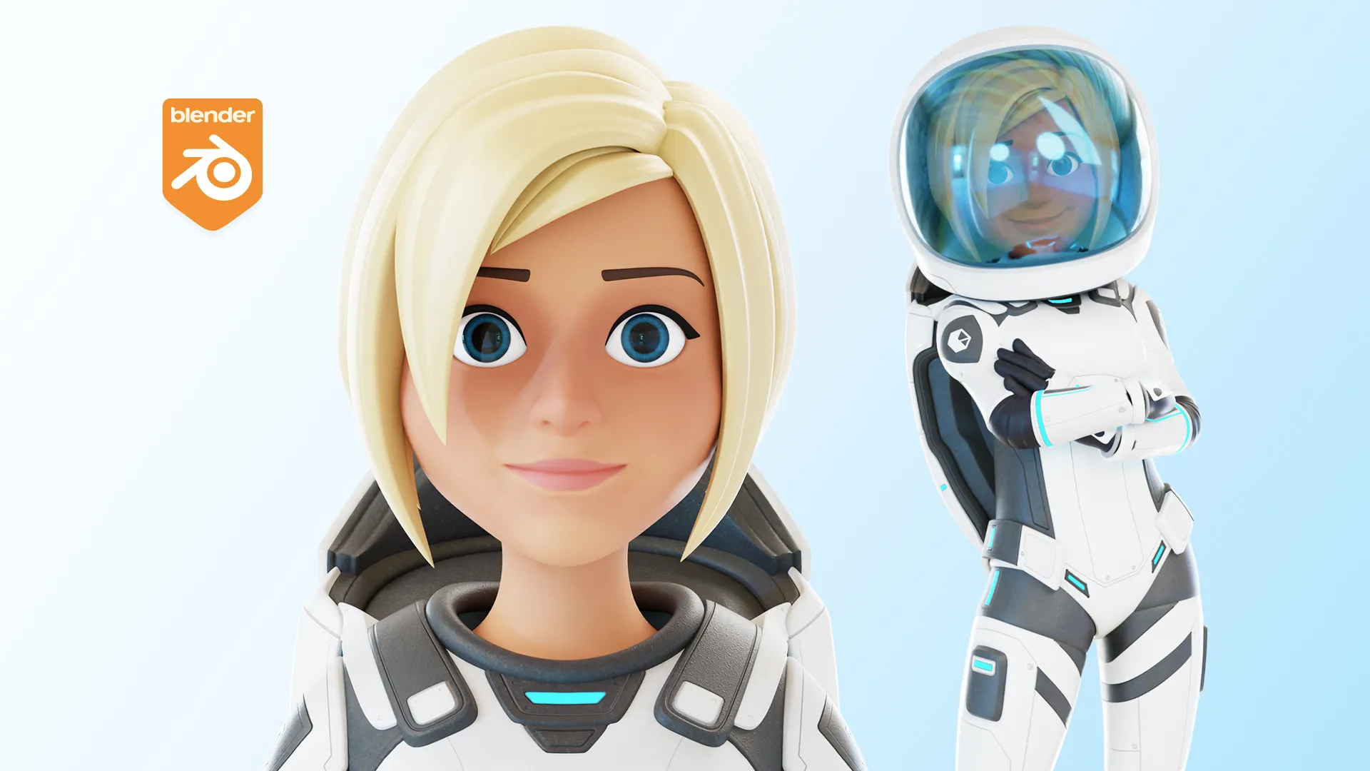 Cartoon Female Astronaut 3D character model