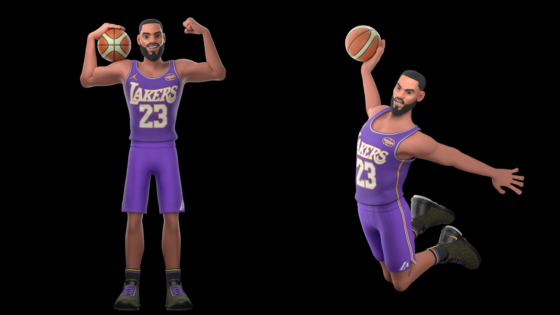Cartoon basketball player close-up character render