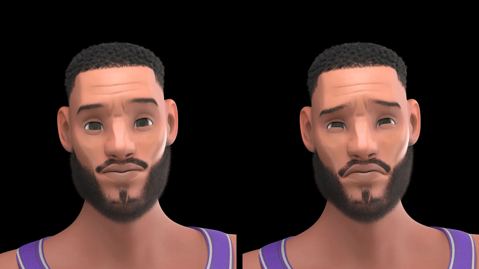 Lipsync and expression preview for the cartoon NBA player