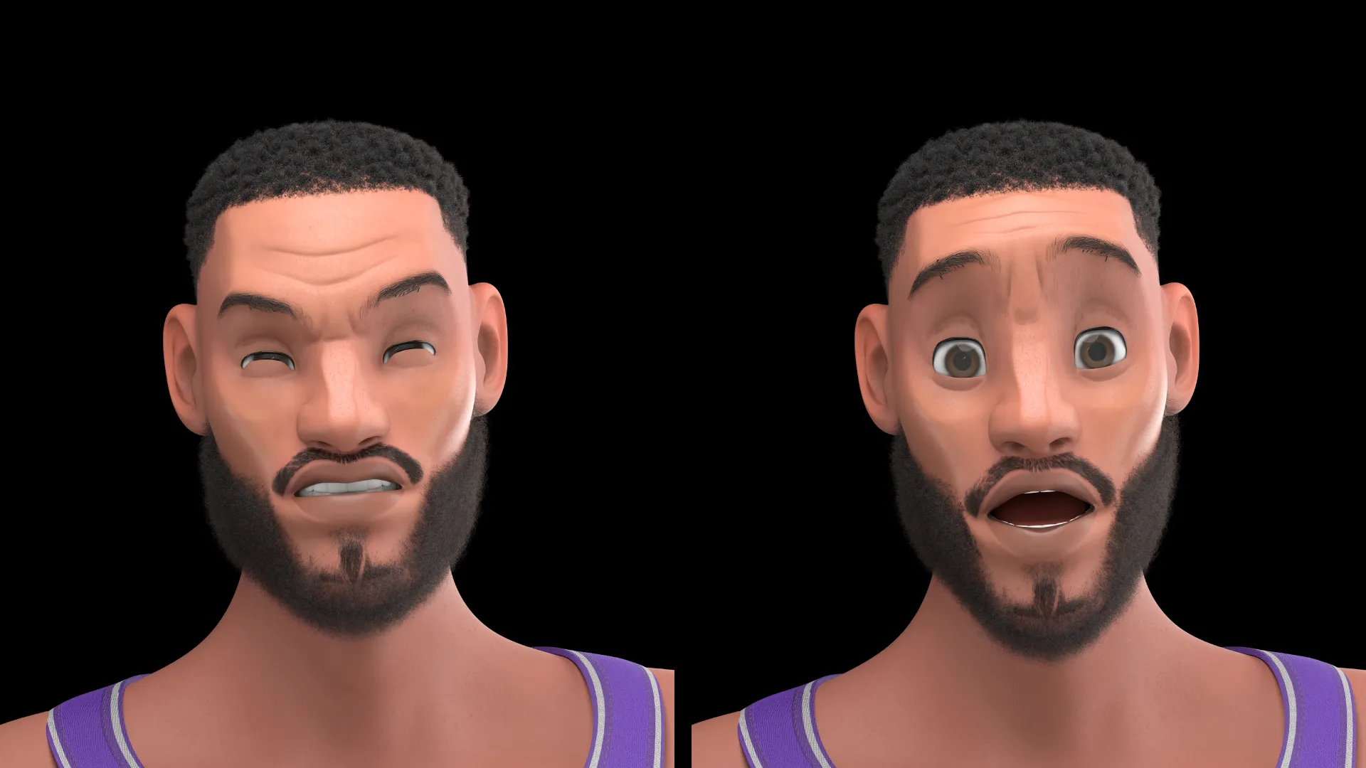 Facial expressions preview for the cartoon NBA basketball player