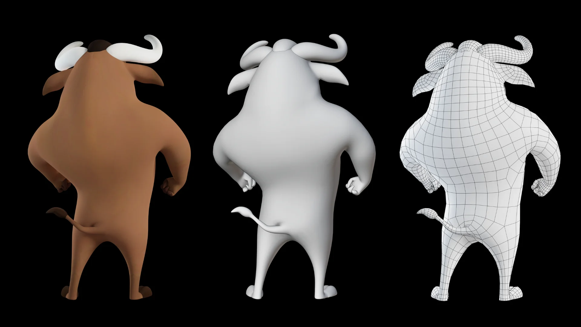 Stylized bull mascot 3D character showcase 5