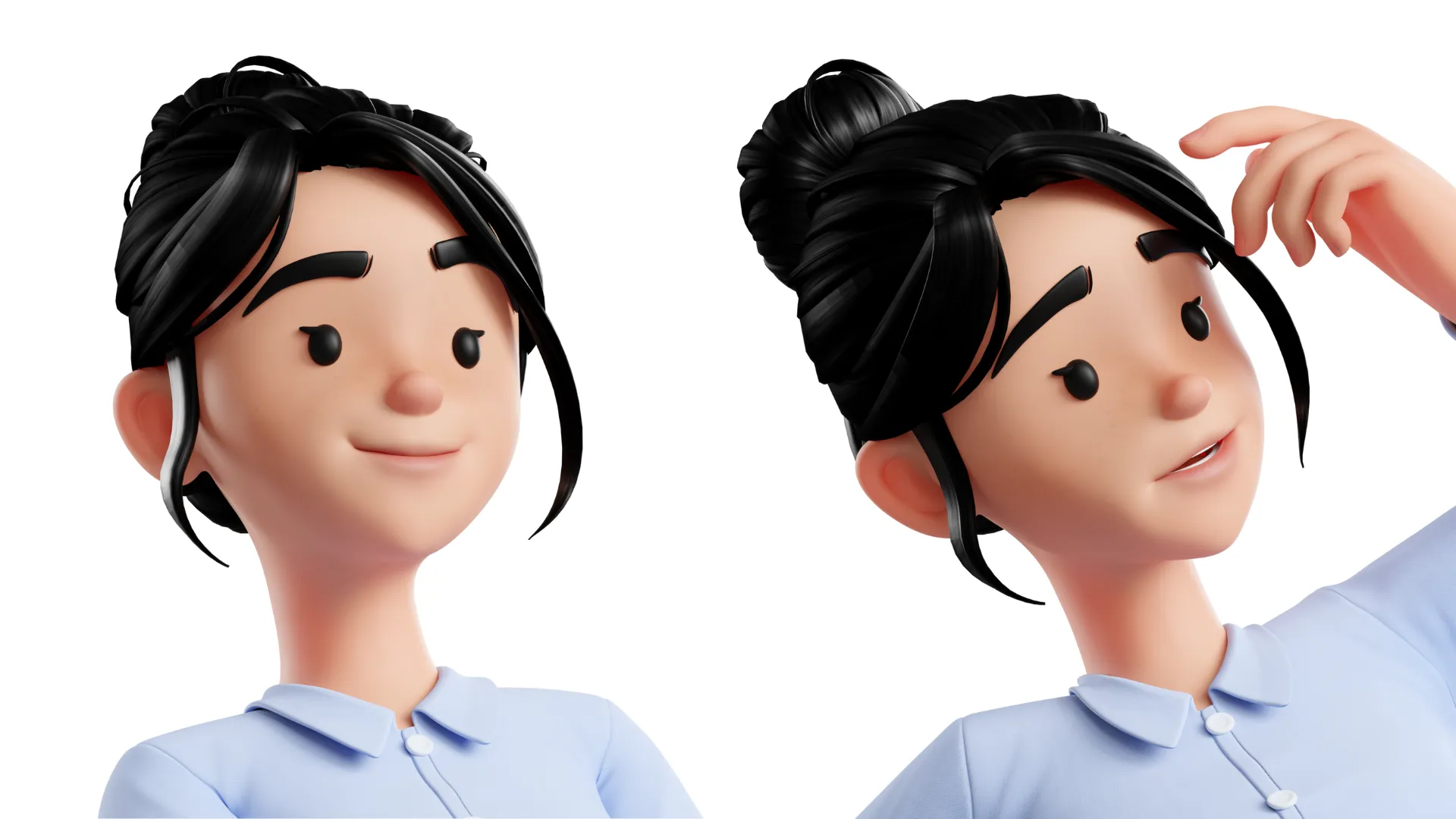 Facial expressions for Business Office Cartoon Woman