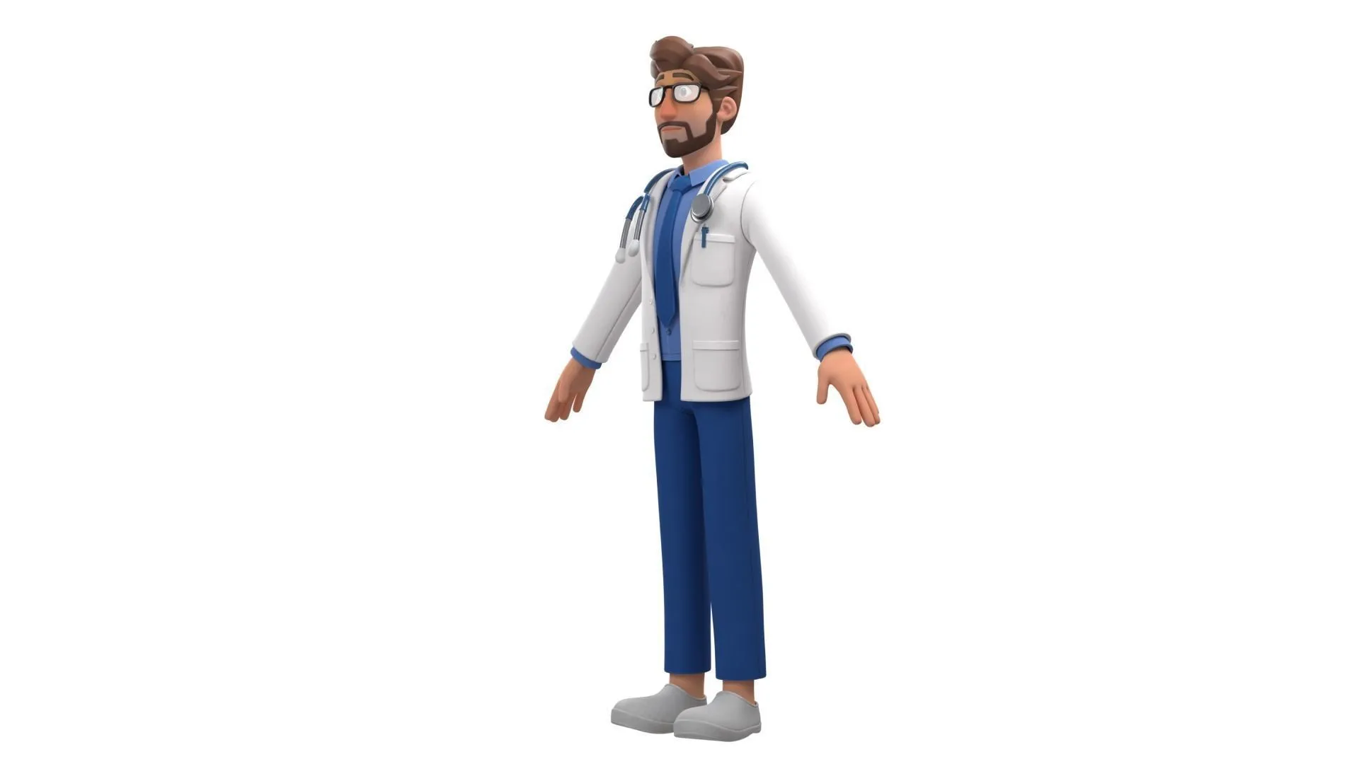 Cartoon Doctor 3D Character scene