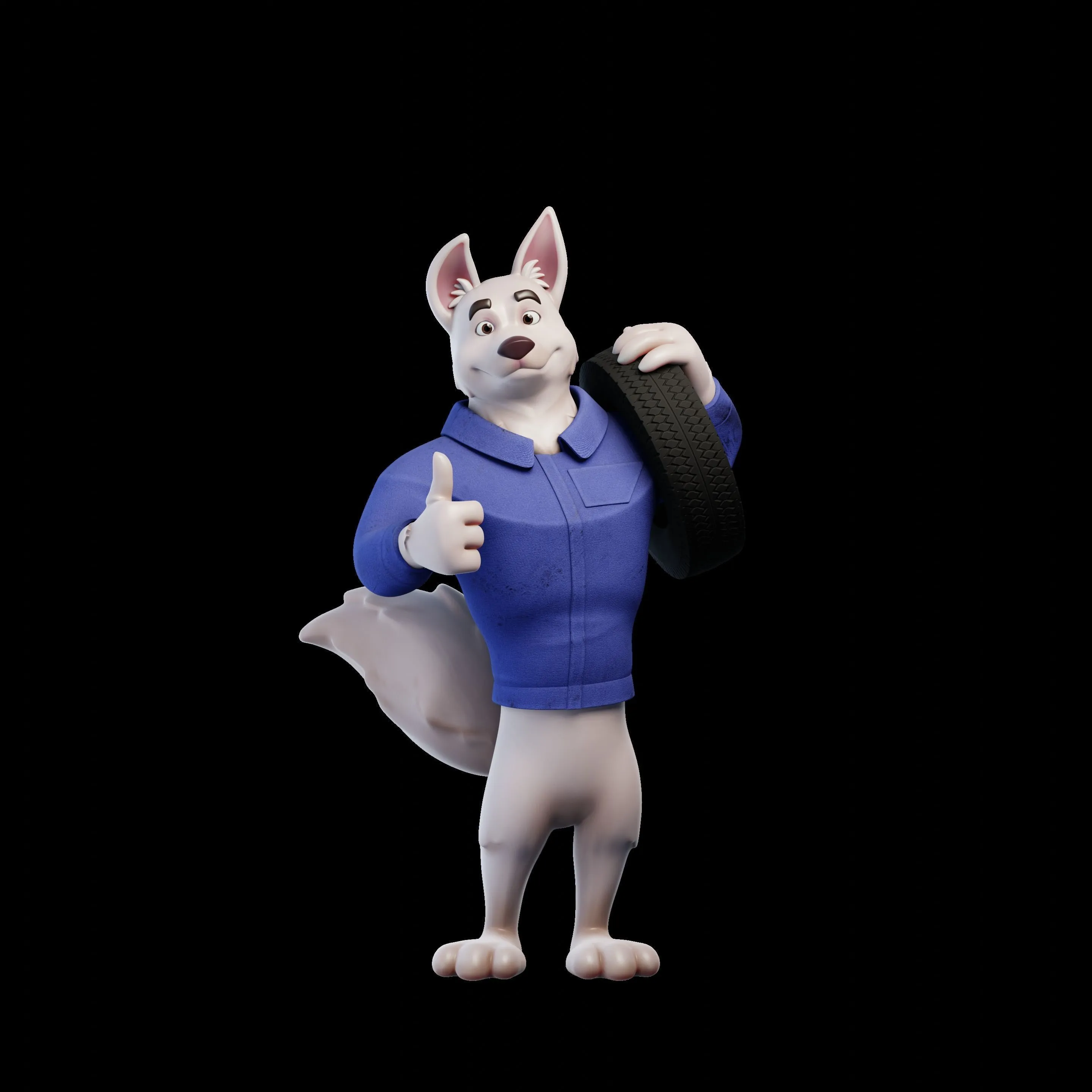 Stylized dog mascot 3D character showcase 1