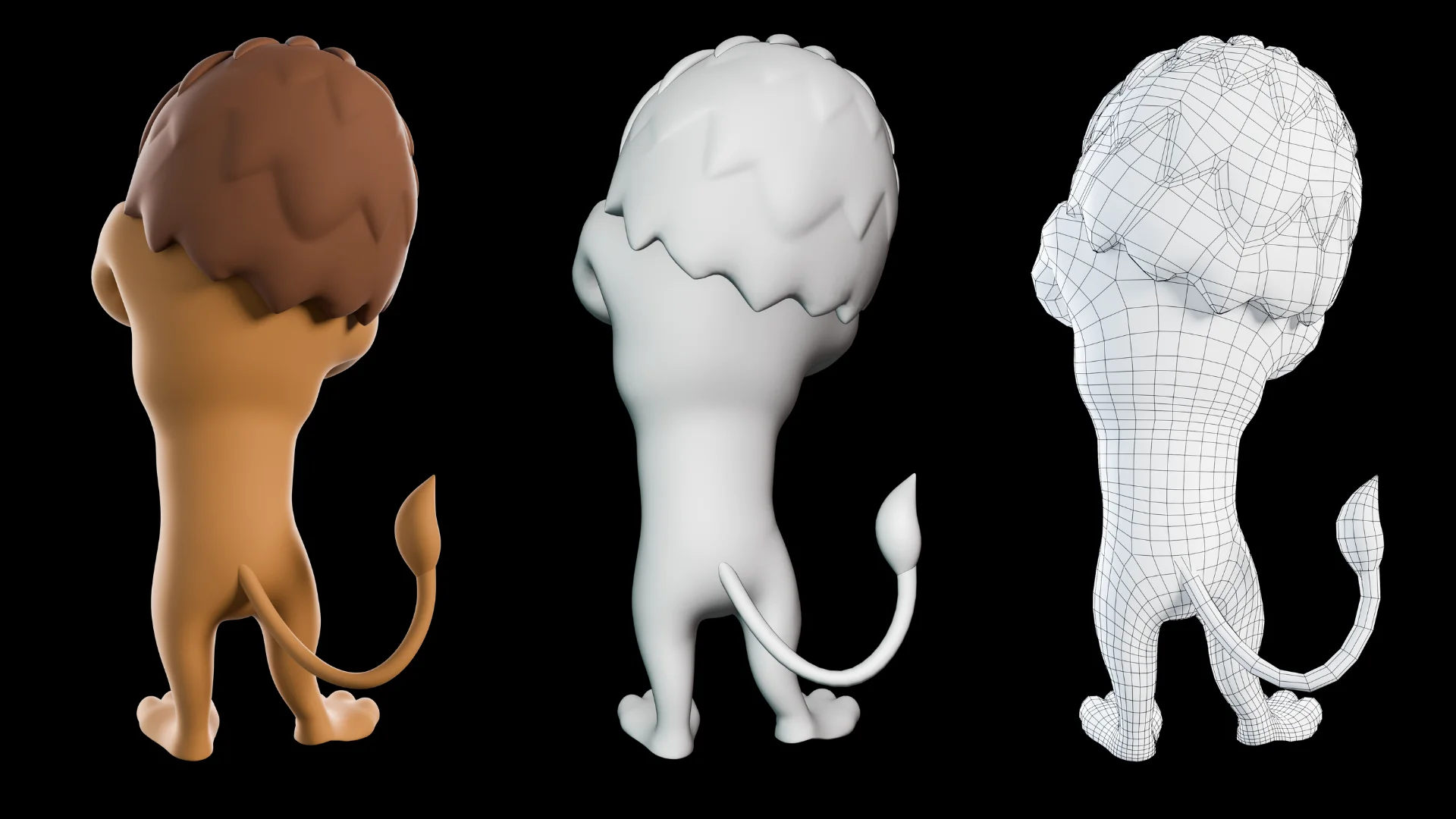 Stylized lion mascot 3D character showcase 5