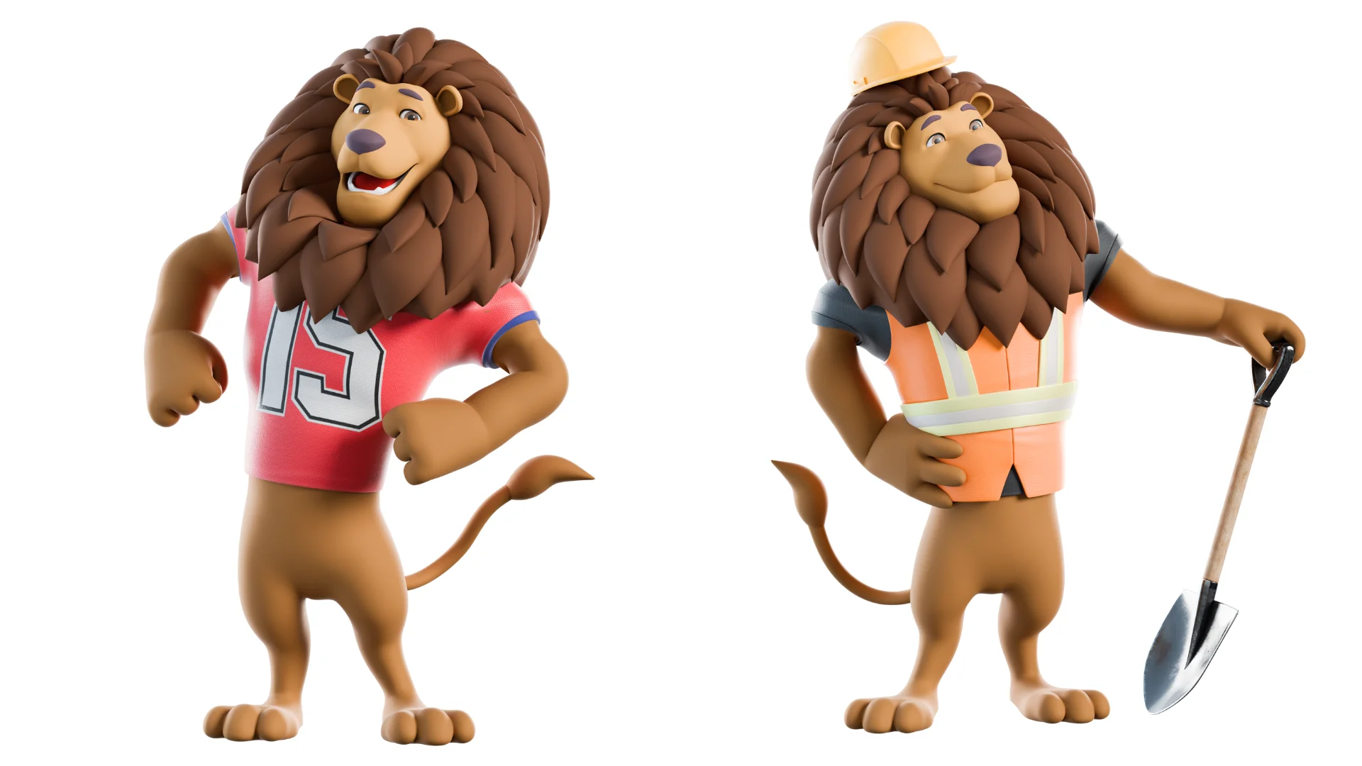 Lion mascot clothes option 2 showcase