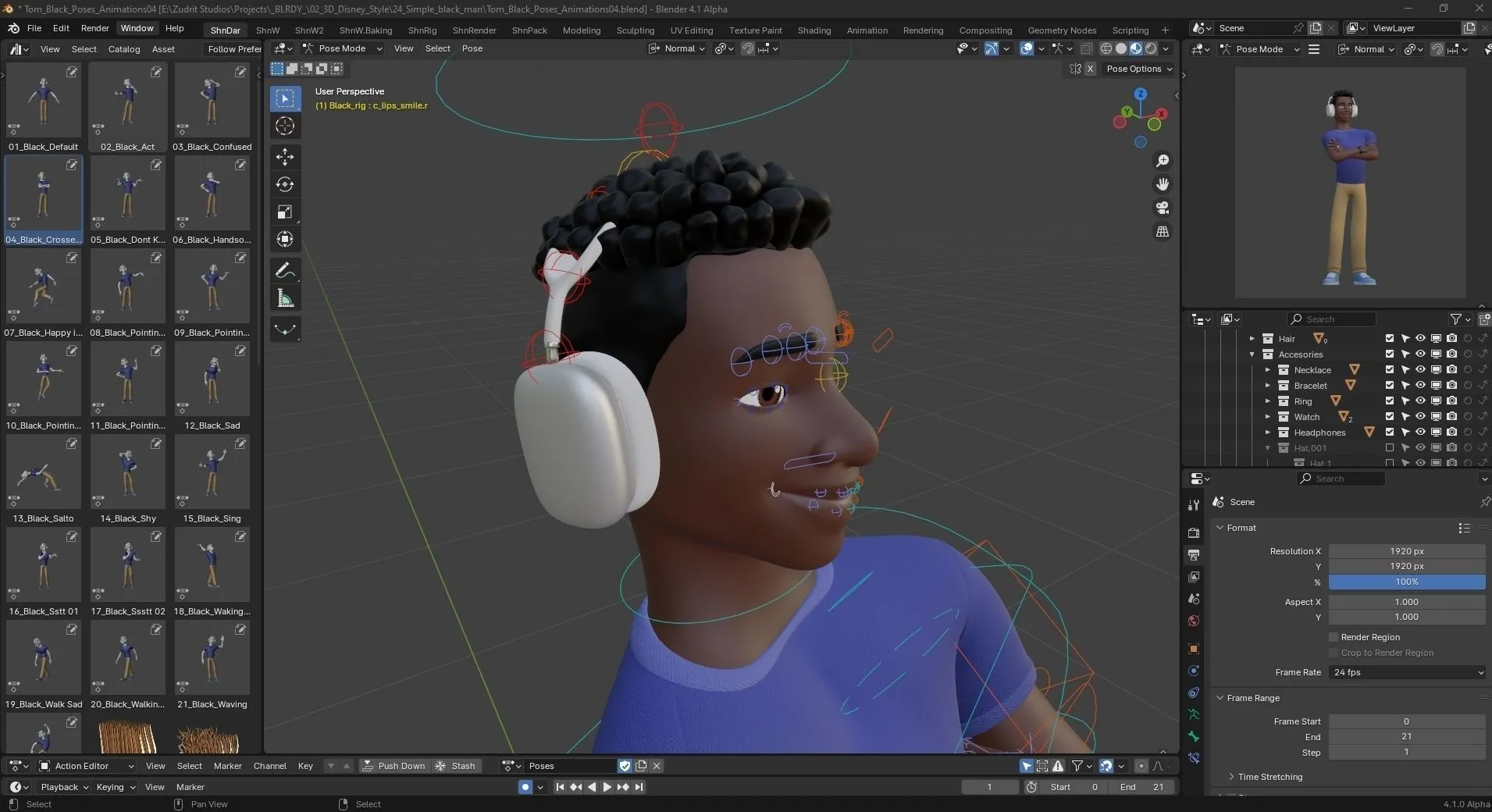Headset for Customizable Black Man Character