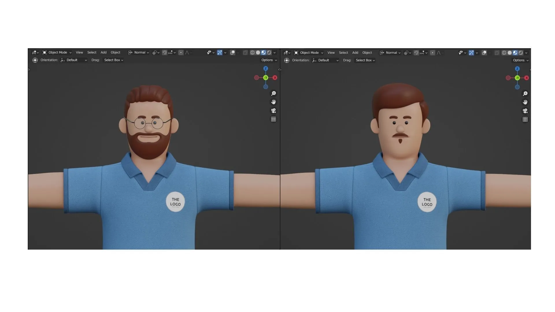 Customizable Office Illustration Man - Various facial features showcase