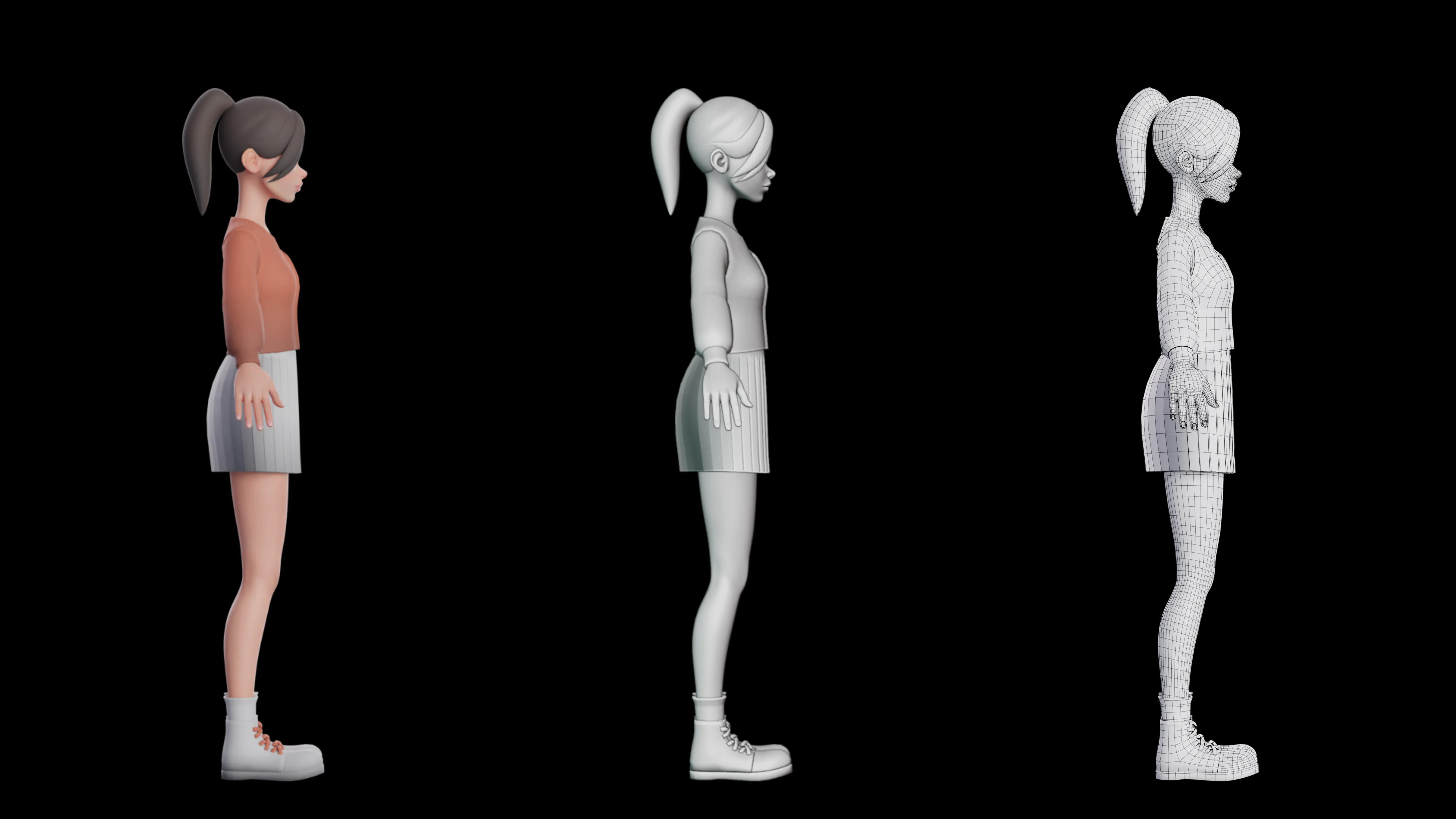3D Female Teenager character showcase 3
