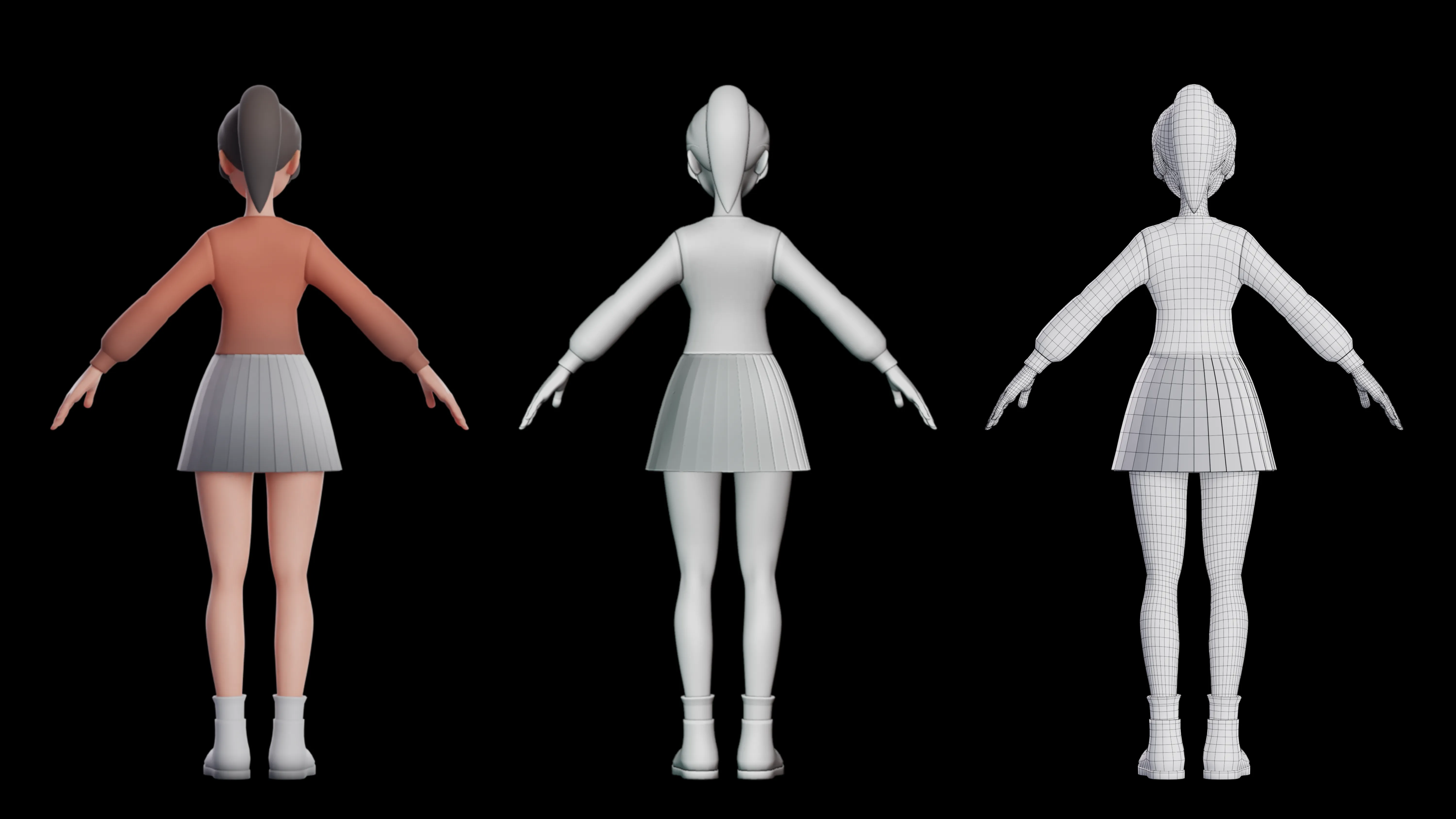 3D Female Teenager character showcase 4