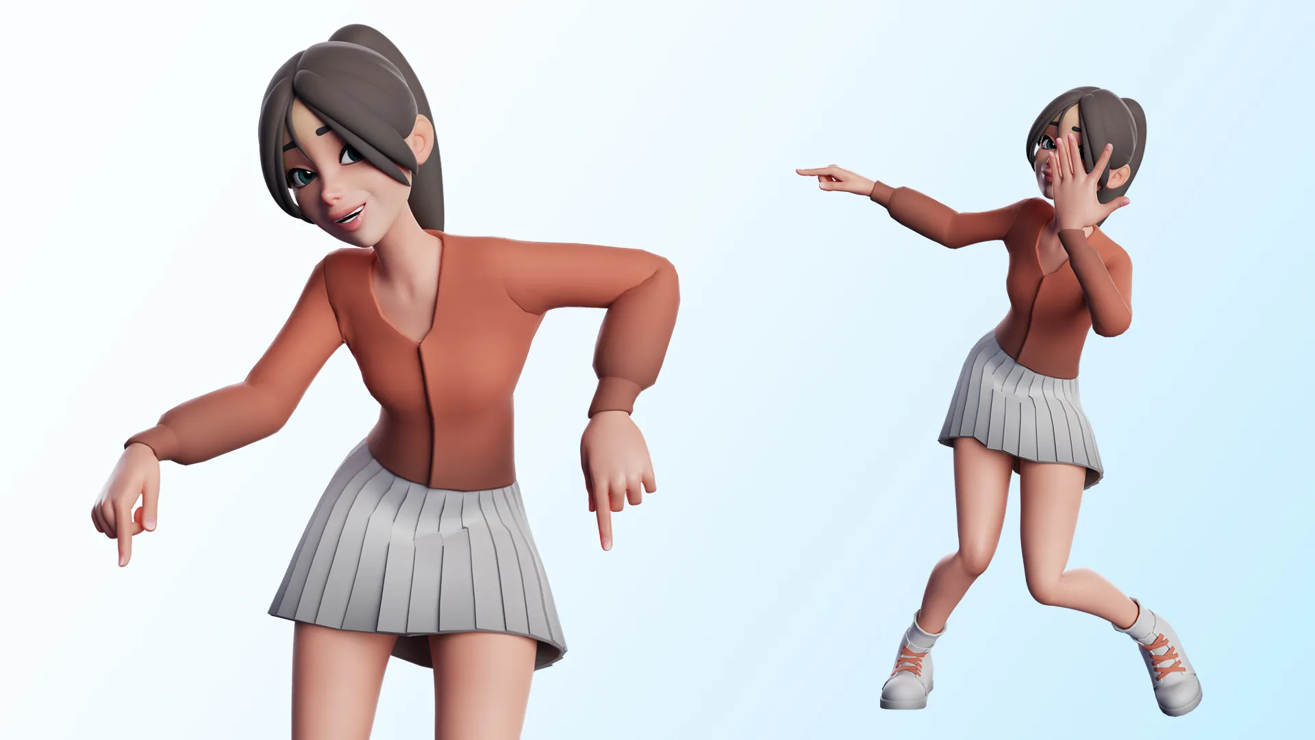 High-quality 3D character rendering showcase