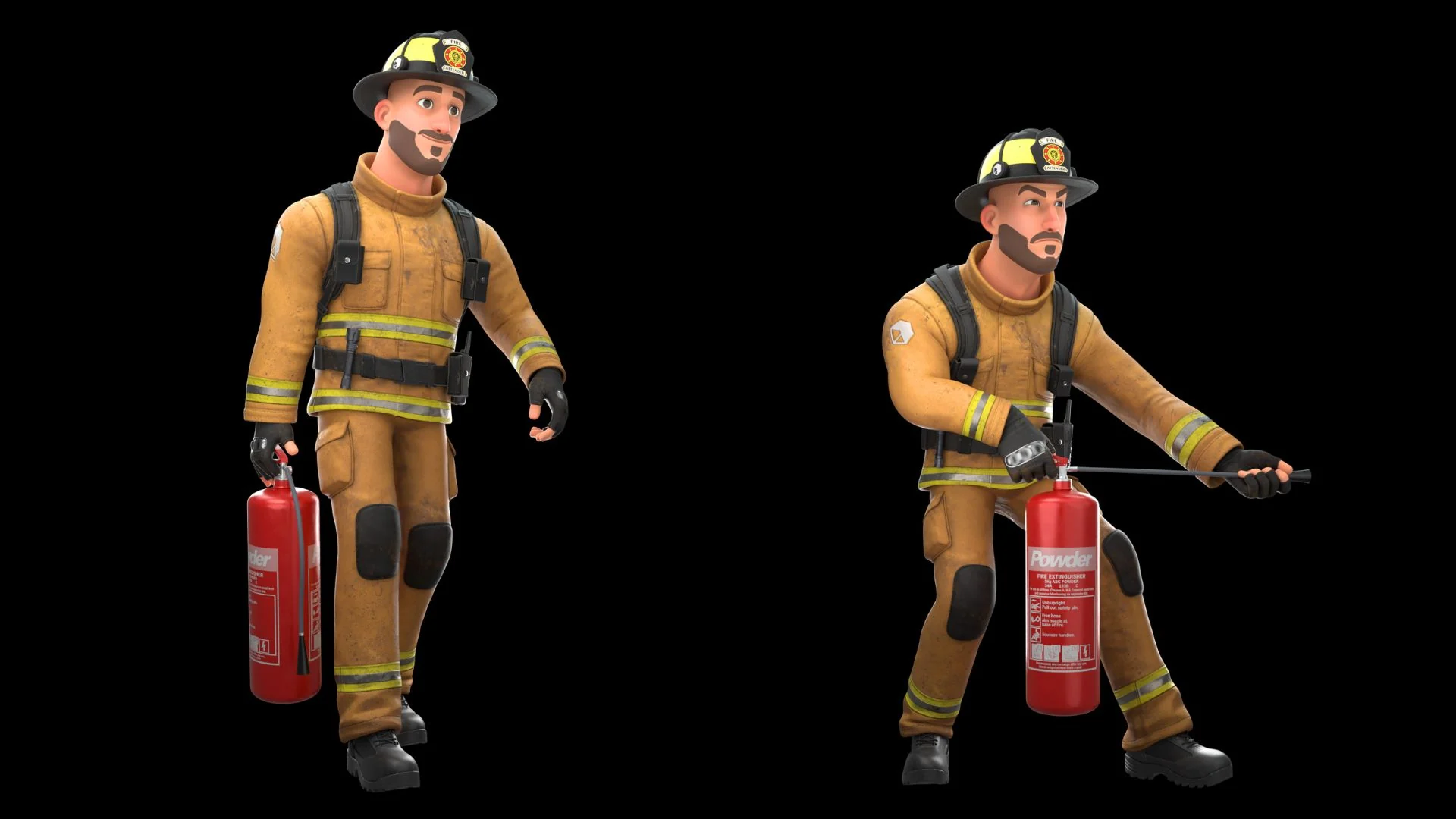 Fire Attender character closeup 3