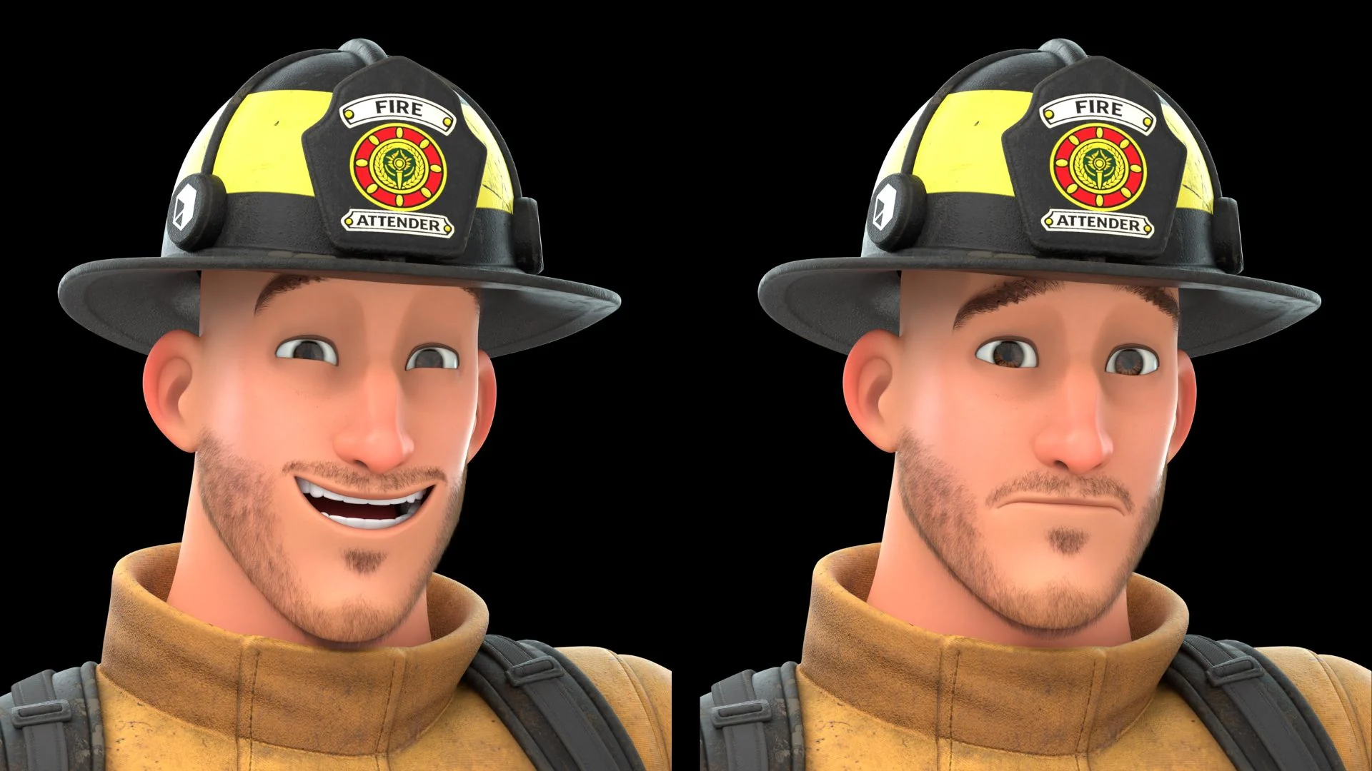 Fire Attender facial expression sheet 2