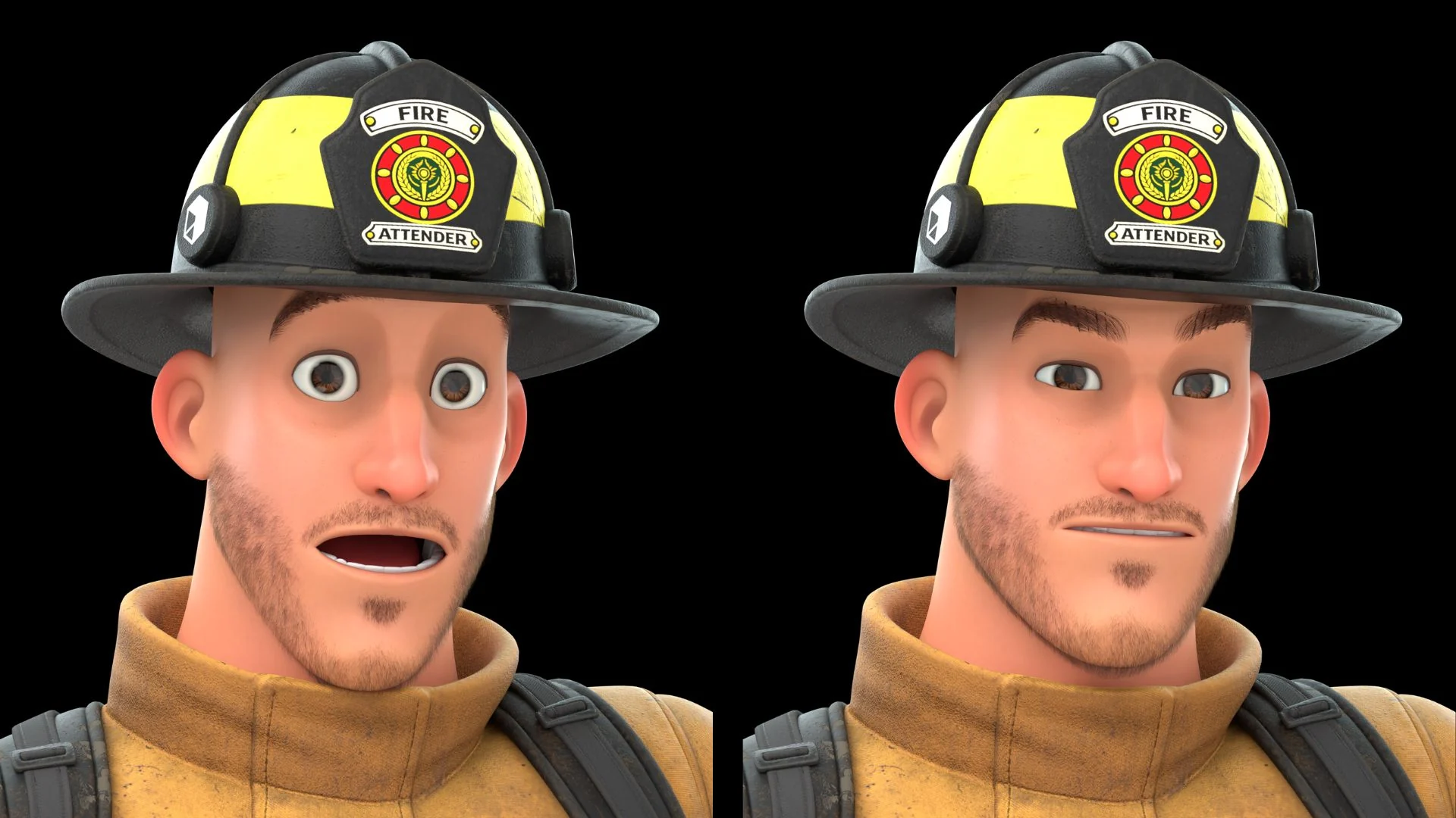 Fire Attender facial expression sheet 4
