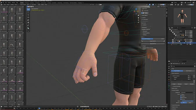 Cartoon Pixar Fitness Man 3D character showcase 3